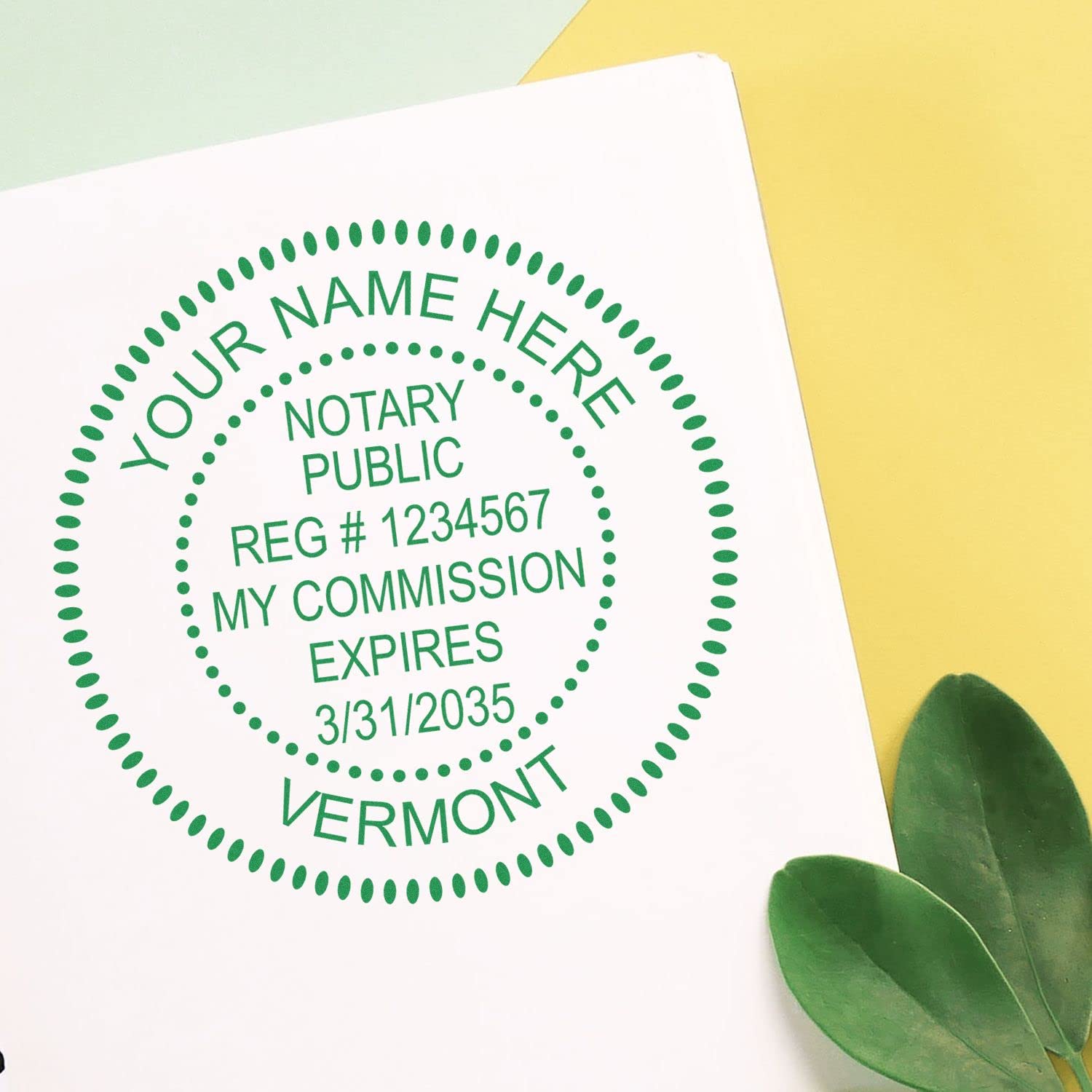 Premium Self-Inking Notary Stamp for Vermont Notary Public - Durable, Quick-Stamping, 1-5/8 Round Stamp - Ideal for Official Vermont Notary Public Use - Quality Notary Stamp Vermont - Image 9