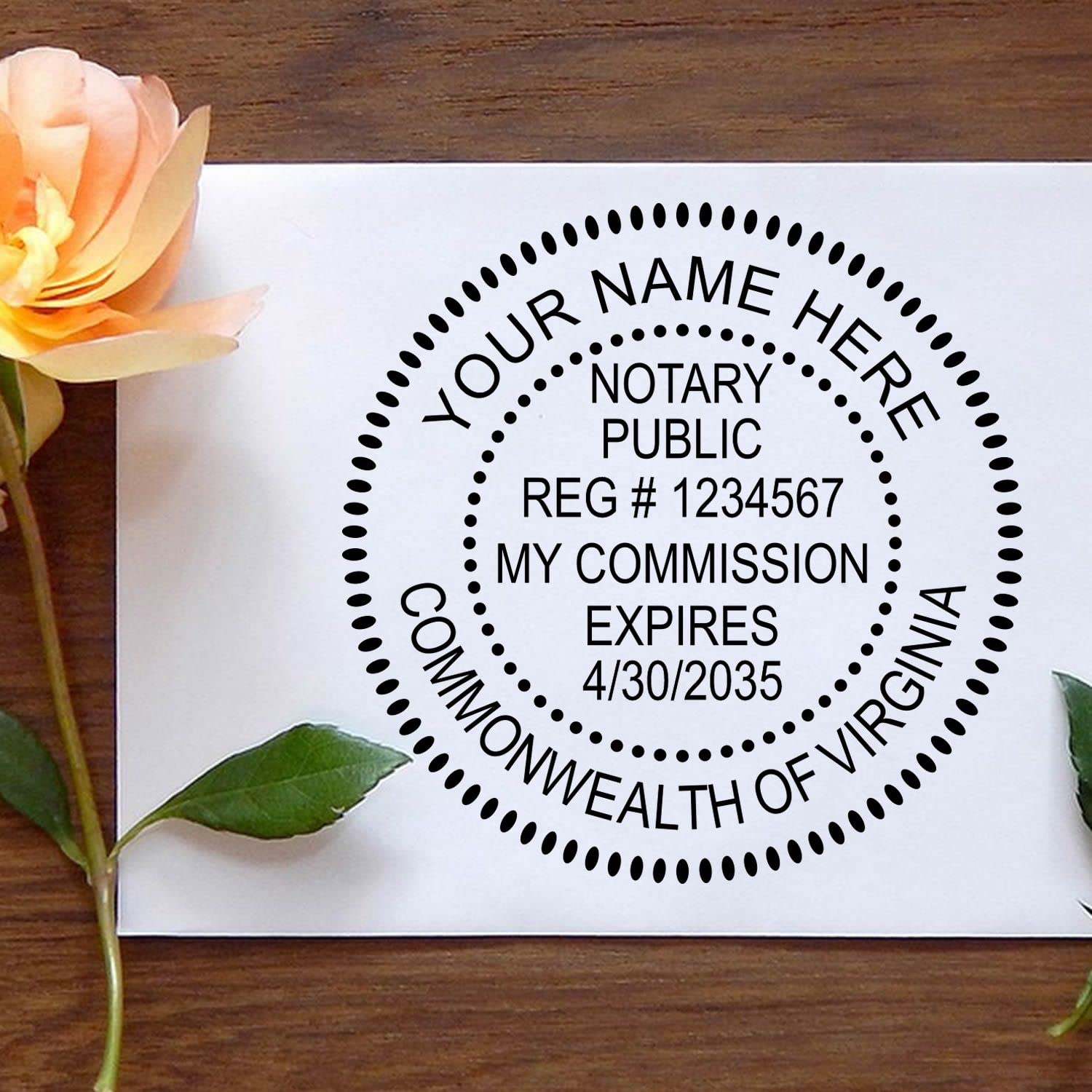 Premium Self-Inking Notary Stamp for Virginia Notary Public - Durable, Quick-Stamping, 1-5/8 Round Stamp - Ideal for Official Virginia Notary Public Use - Quality Notary Stamp Virginia