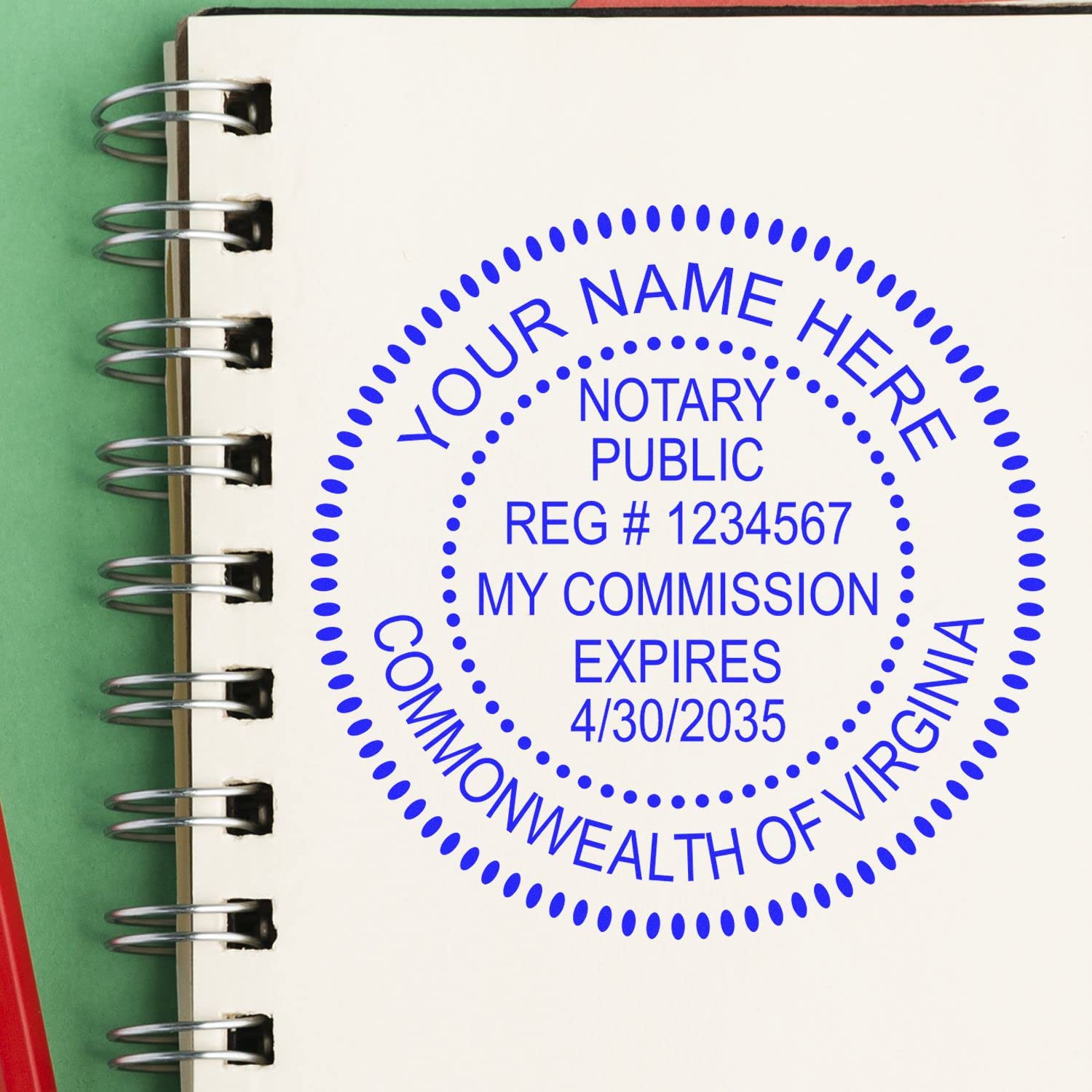 Premium Self-Inking Notary Stamp for Virginia Notary Public - Durable, Quick-Stamping, 1-5/8 Round Stamp - Ideal for Official Virginia Notary Public Use - Quality Notary Stamp Virginia - Image 4