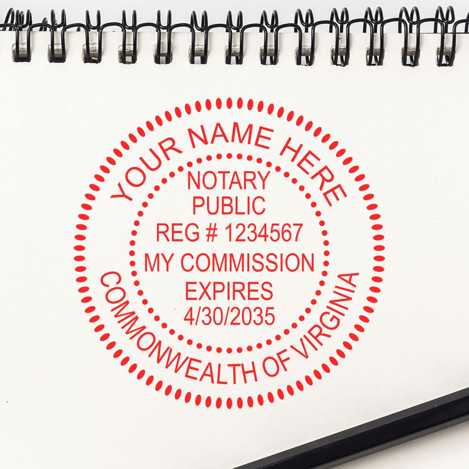 Premium Self-Inking Notary Stamp for Virginia Notary Public - Durable, Quick-Stamping, 1-5/8 Round Stamp - Ideal for Official Virginia Notary Public Use - Quality Notary Stamp Virginia - Image 6
