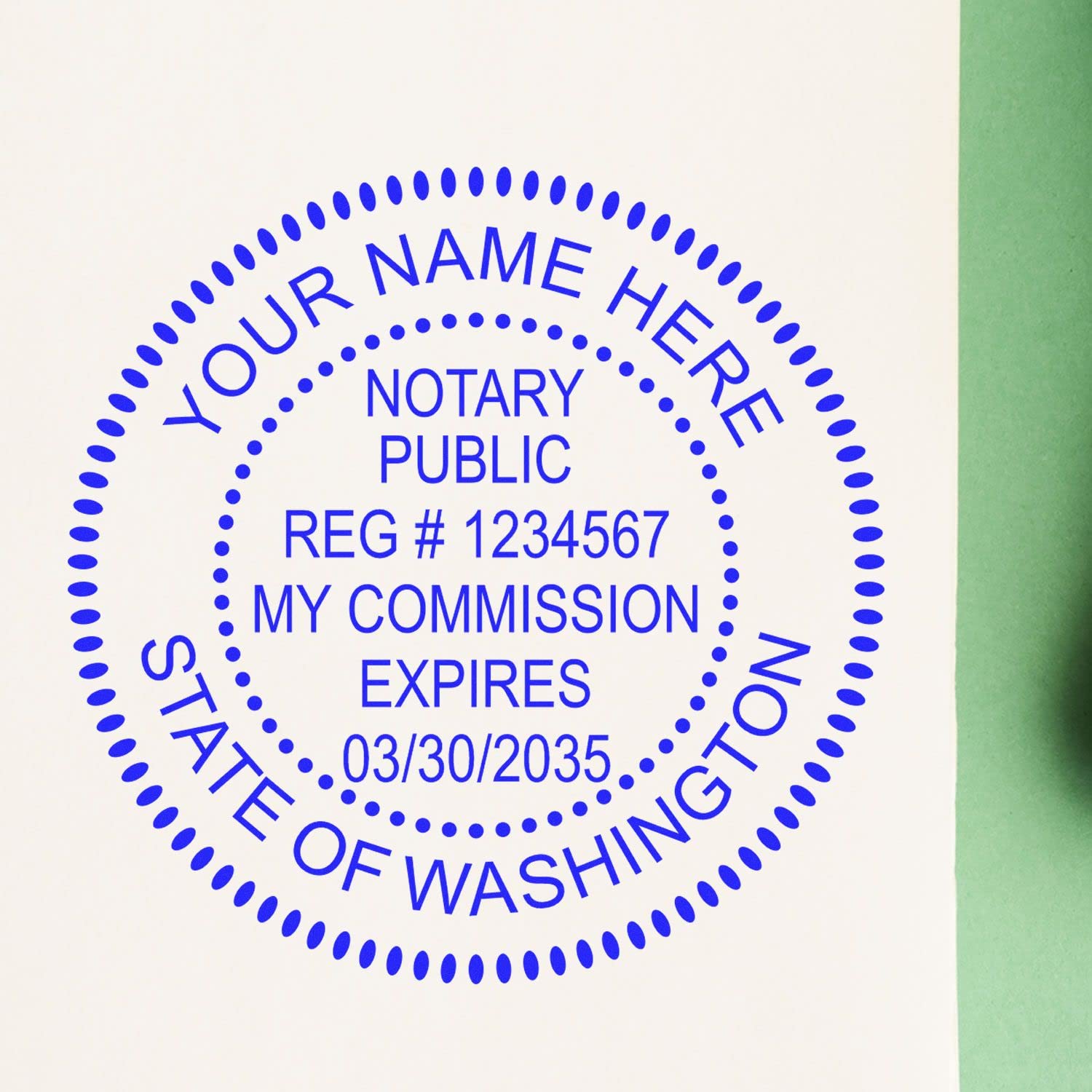 Premium Self-Inking Notary Stamp for Washington Notary Public - Durable, Quick-Stamping, 1-5/8 Round Stamp - Ideal for Official Documents, Certificates, and Legal Papers - Notary Stamp Washington - Image 4