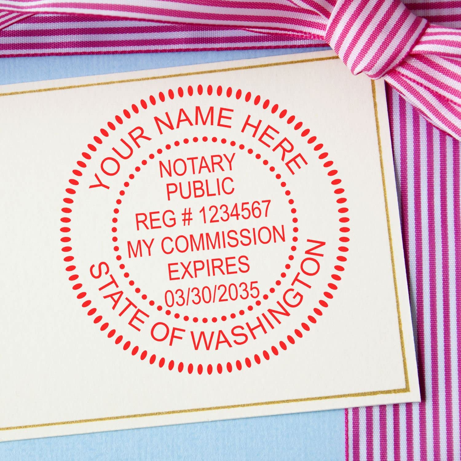 Premium Self-Inking Notary Stamp for Washington Notary Public - Durable, Quick-Stamping, 1-5/8 Round Stamp - Ideal for Official Documents, Certificates, and Legal Papers - Notary Stamp Washington - Image 6