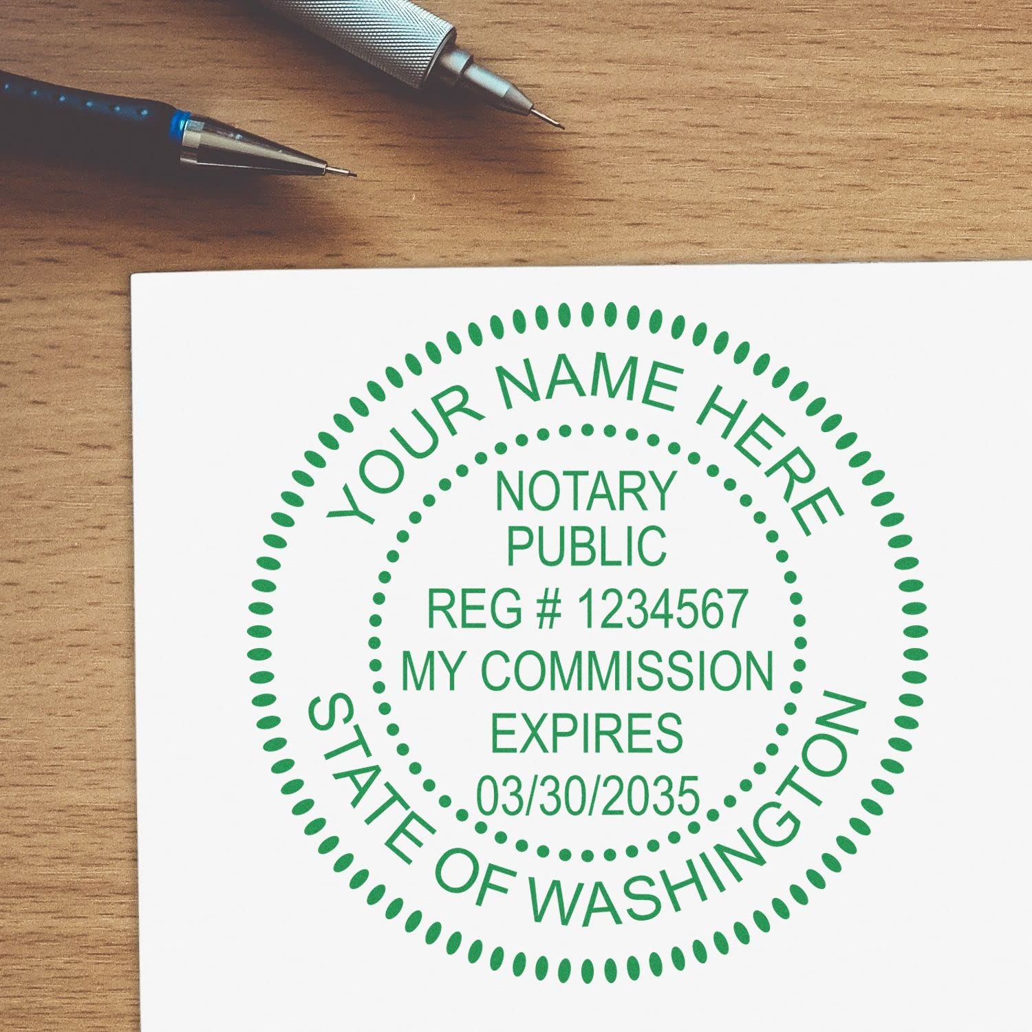 Premium Self-Inking Notary Stamp for Washington Notary Public - Durable, Quick-Stamping, 1-5/8 Round Stamp - Ideal for Official Documents, Certificates, and Legal Papers - Notary Stamp Washington - Image 9