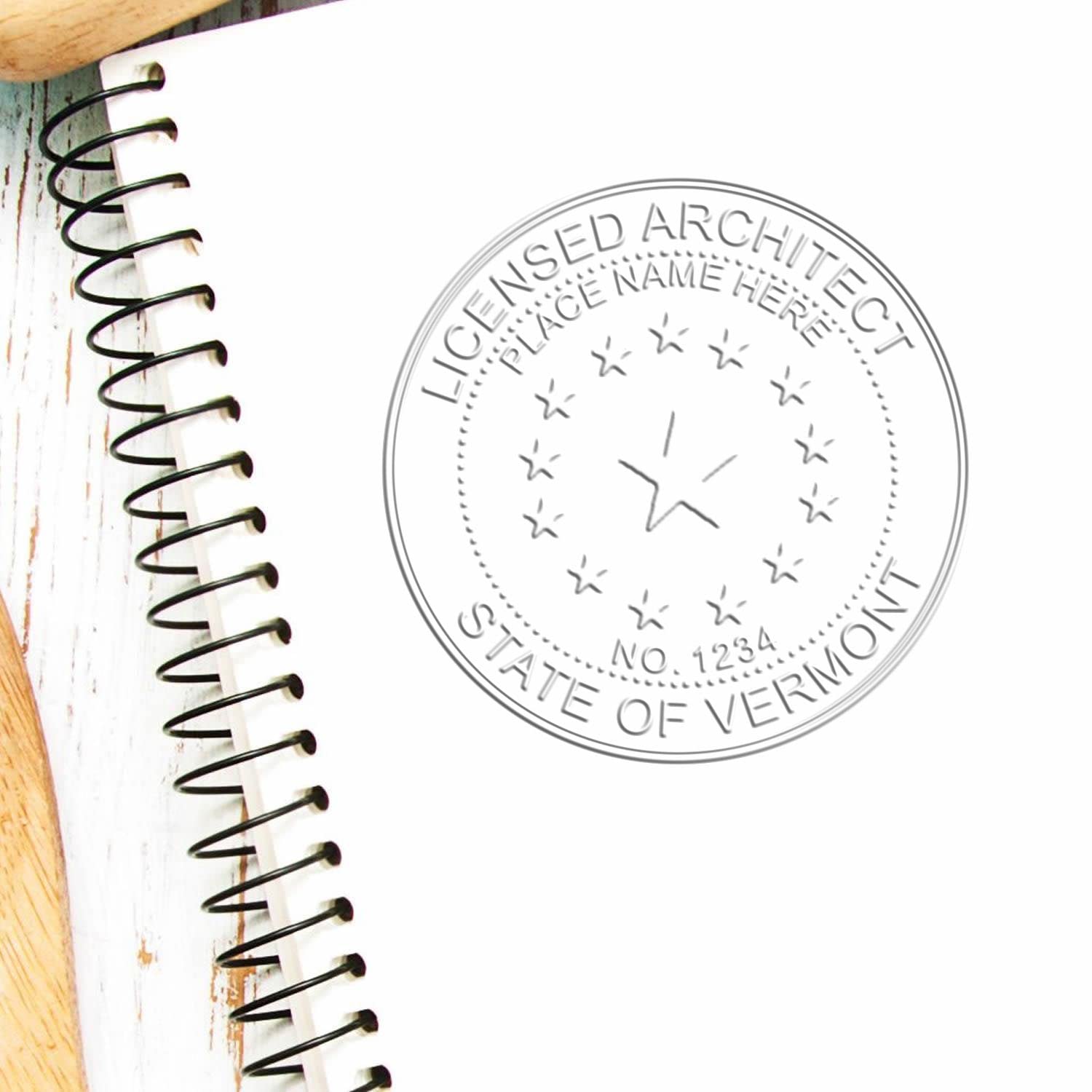 Premium Vermont Architect Seal, Handheld Embossed Stamp, Size 1-5/8 - for Vermont Architects, Architect Seal VT - Easy-to-Use for Professional Architectural Projects, VT Professional Seal - Image 6