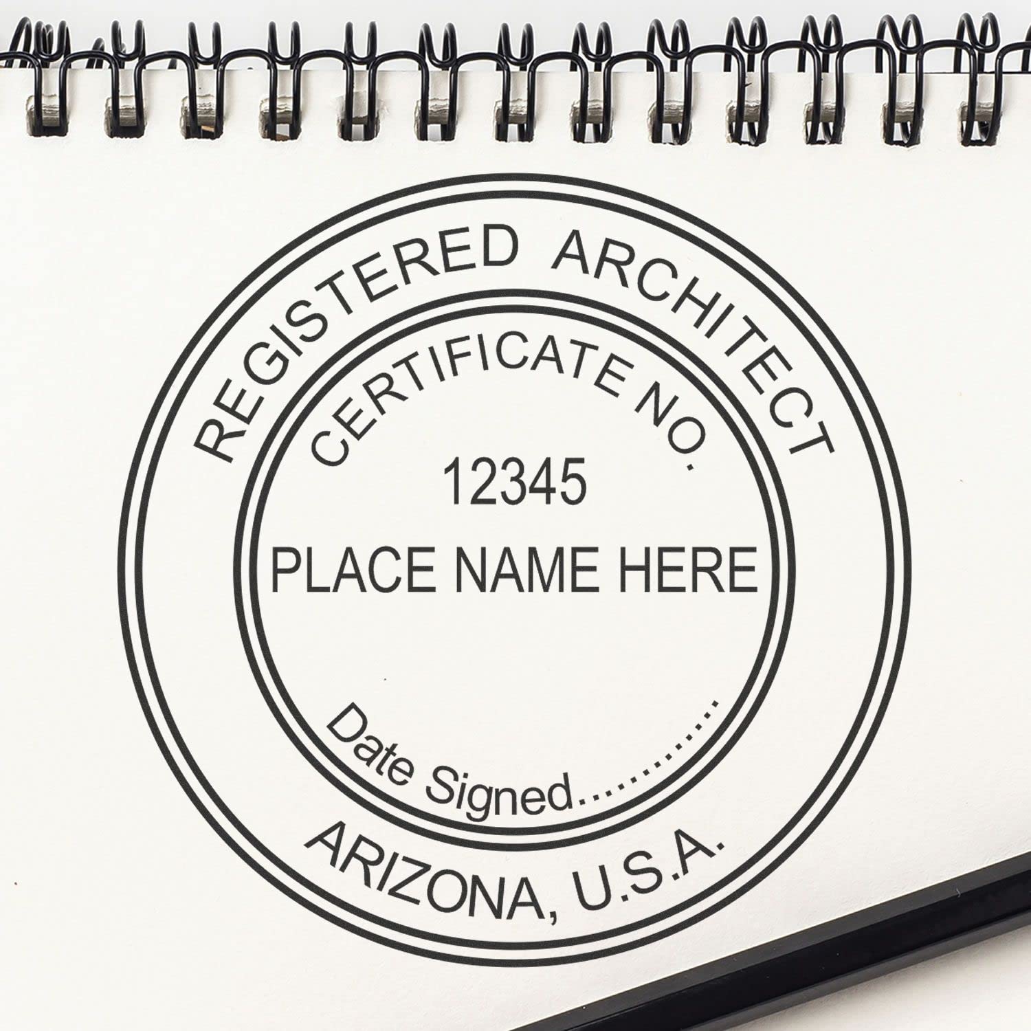 Premium Wood Handle Arizona Architect Stamp, AZ Architect Seal Stamp, Size 1-1/2 - Ideal for Professional Architects in Arizona - Easy-to-Use AZ Architect Stamp - Professional Seal