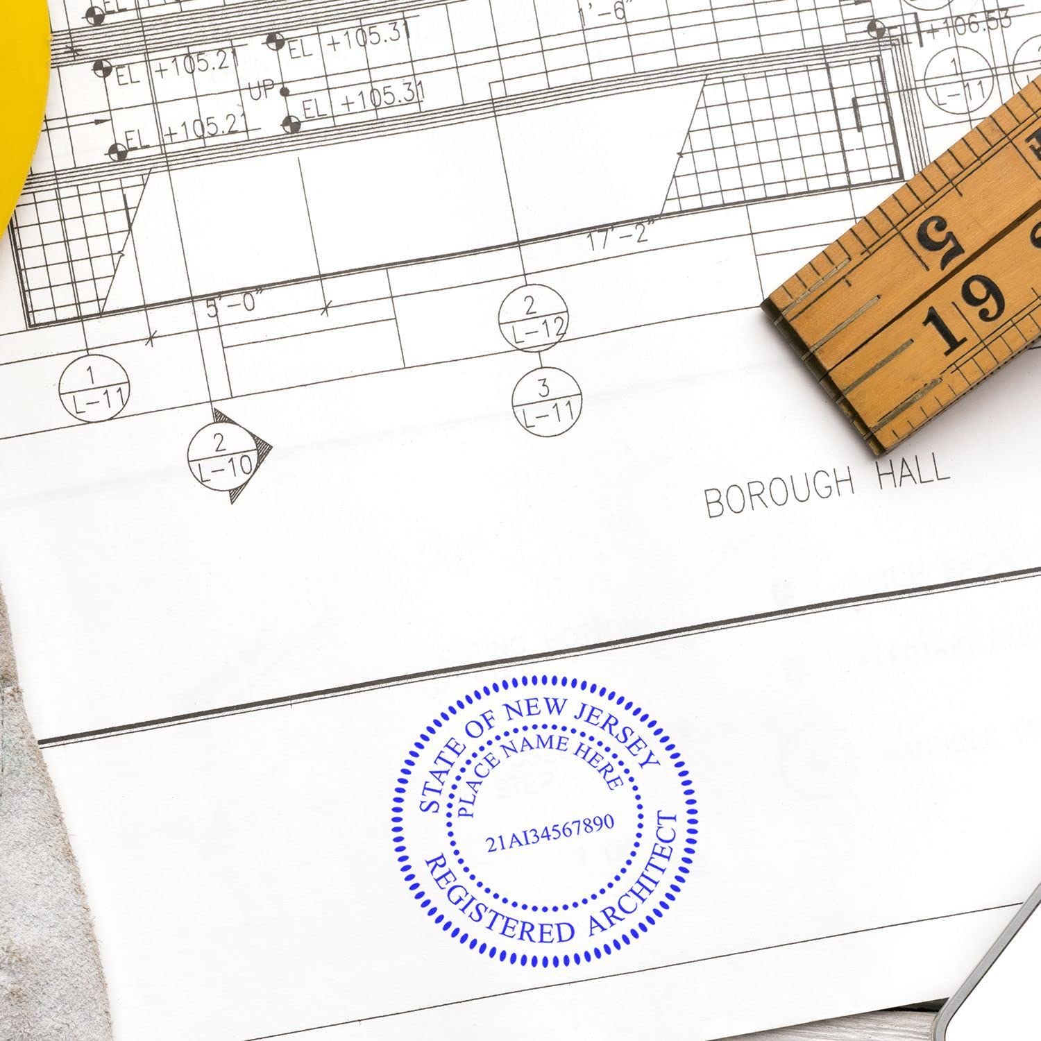 Premium Wood Handle New Jersey Architect Stamp, NJ Architect Seal Stamp, Size 1-1/2 - Ideal for Professional Architects in New Jersey - Inking Stamp for NJ Architecture Professionals - Image 7