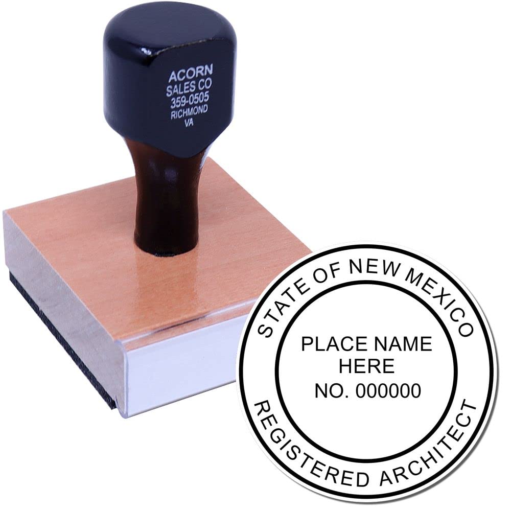 Premium Wood Handle New Mexico Architect Seal Stamp, NM Architect Stamp, Size 1-3/4 - Ideal for Professional Architects in New Mexico - NM Architect Seal Stamp for Daily Use - NM Professional Seal - Image 2