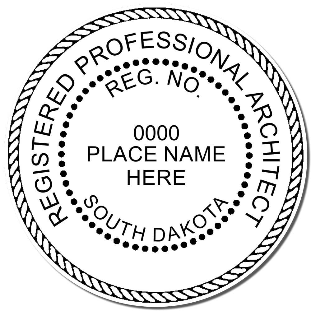 Premium Wood Handle South Dakota Architect Stamp - Professional SD Architect Seal Stamp, Size 2" - for Professional Architects in South Dakota - Easy to Use Architect Stamp, SD Professional Stamp - Image 4