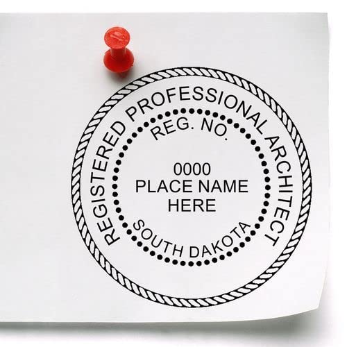 Premium Wood Handle South Dakota Architect Stamp - Professional SD Architect Seal Stamp, Size 2" - for Professional Architects in South Dakota - Easy to Use Architect Stamp, SD Professional Stamp - Image 6