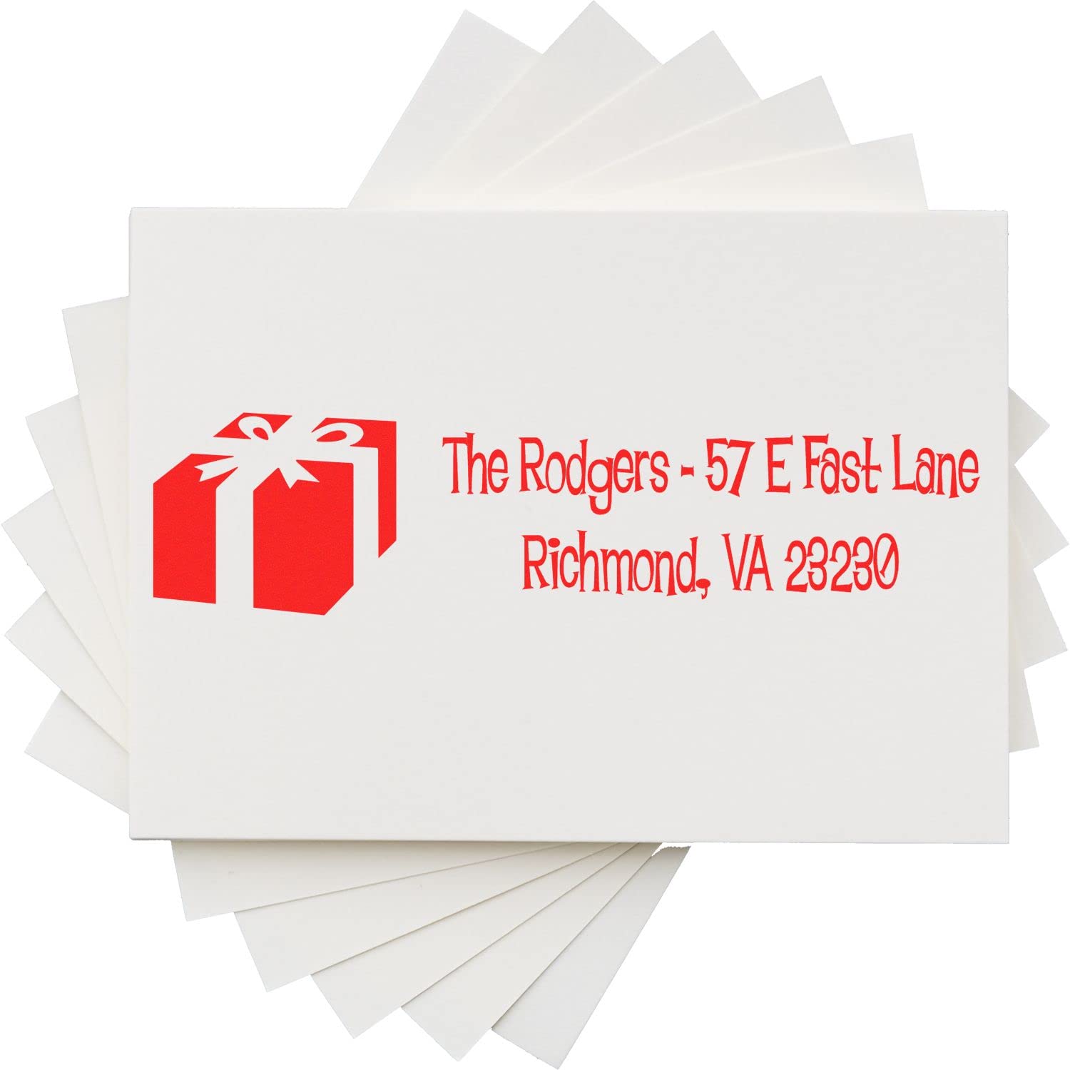 Present Address Rubber Stamp, Customized Christmas Address Stamp, Realtor Gift, Made in USA, Requires Separate Stamp Pad, Sharp Quality Laser Engraved Stamping Dies, Size 7/8" x 2-1/4" - Image 5