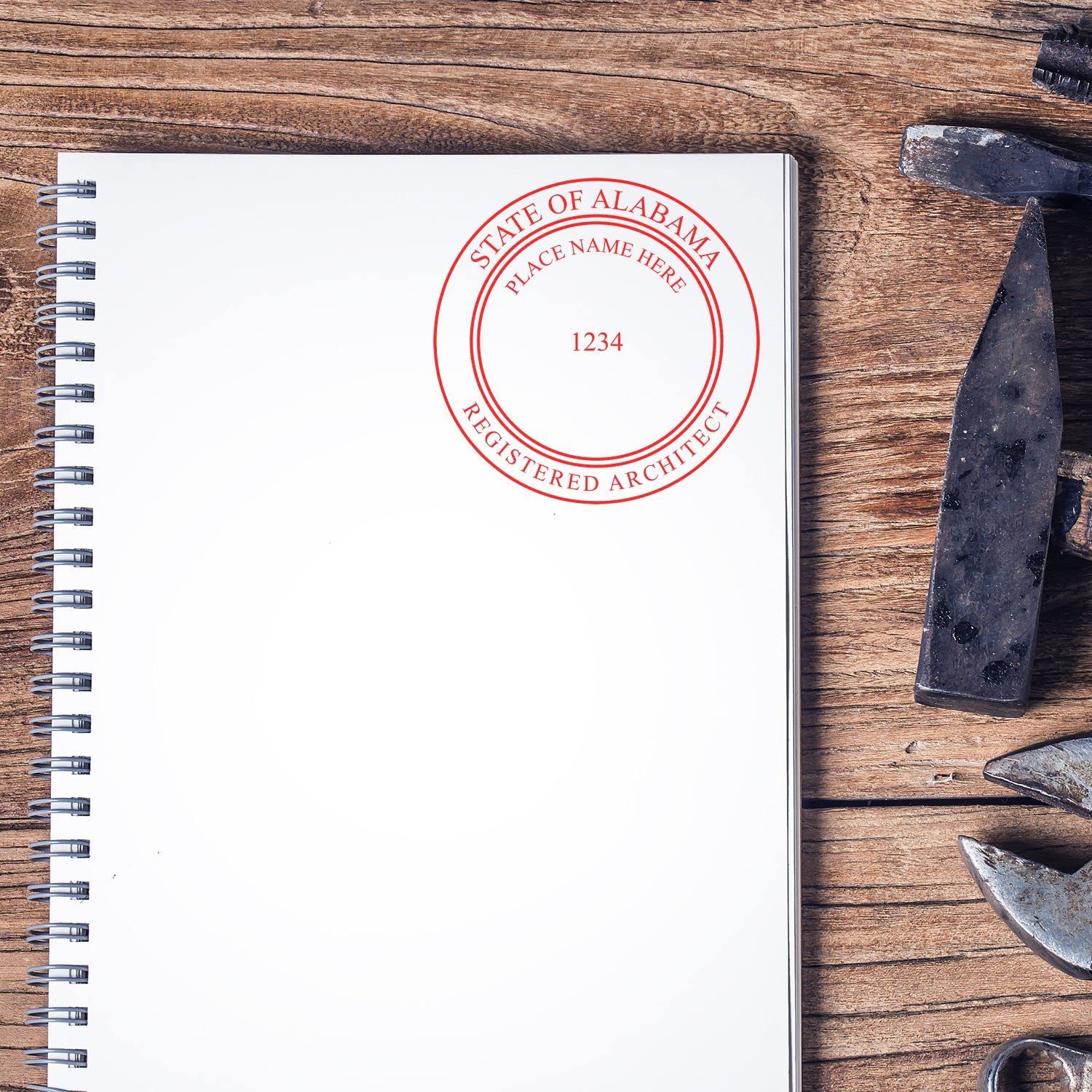 Professional Alabama Architect Stamp - Premium Wood Handle, Pre-Inked AL Architect Seal Stamp, Size 2" - Ideal for Licensed Architects in Alabama - Alabama Architectural Stamp - AL Architect Seal - Image 6