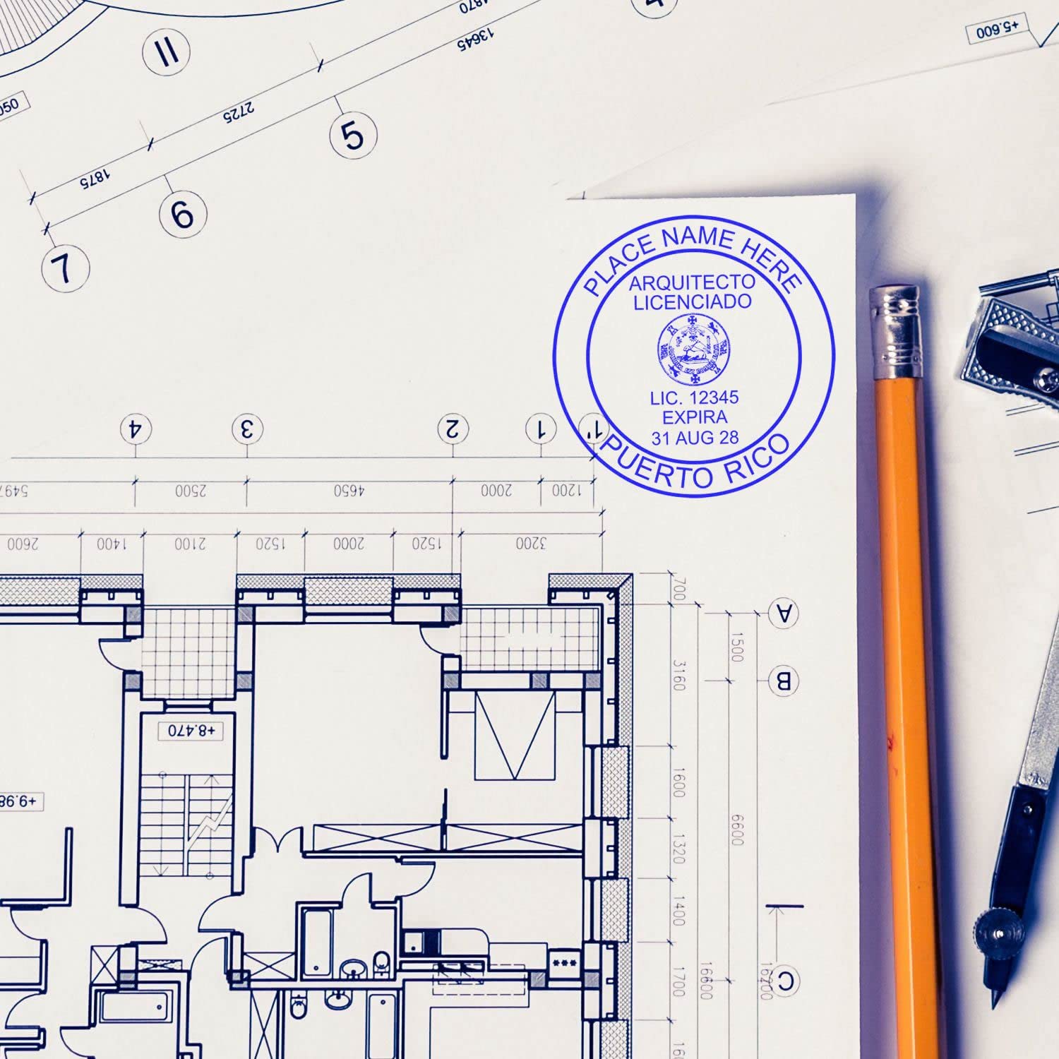 Professional Architect's Stamp for Puerto Rico - PR Architect Seal Stamp, 2" Size, Size, Wood Handle, Ideal for Puerto Rico Architects, Essential Tool for Architecture Professionals in PR - Image 7