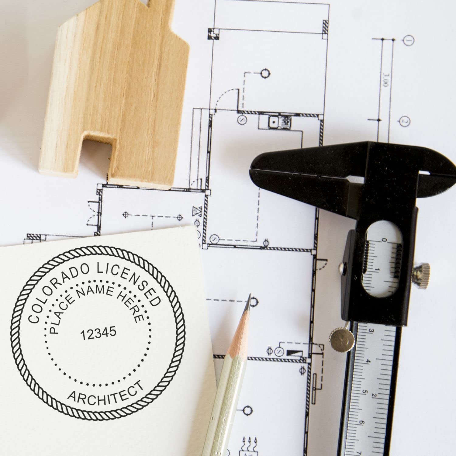Professional Colorado Architect Stamp, CO Architect Seal Stamp - Premium Wood Handle Architectural Inked Stamp, Size 1-5/8 - Ideal for Licensed Architects in Colorado - CO Professional Steamp - Image 6