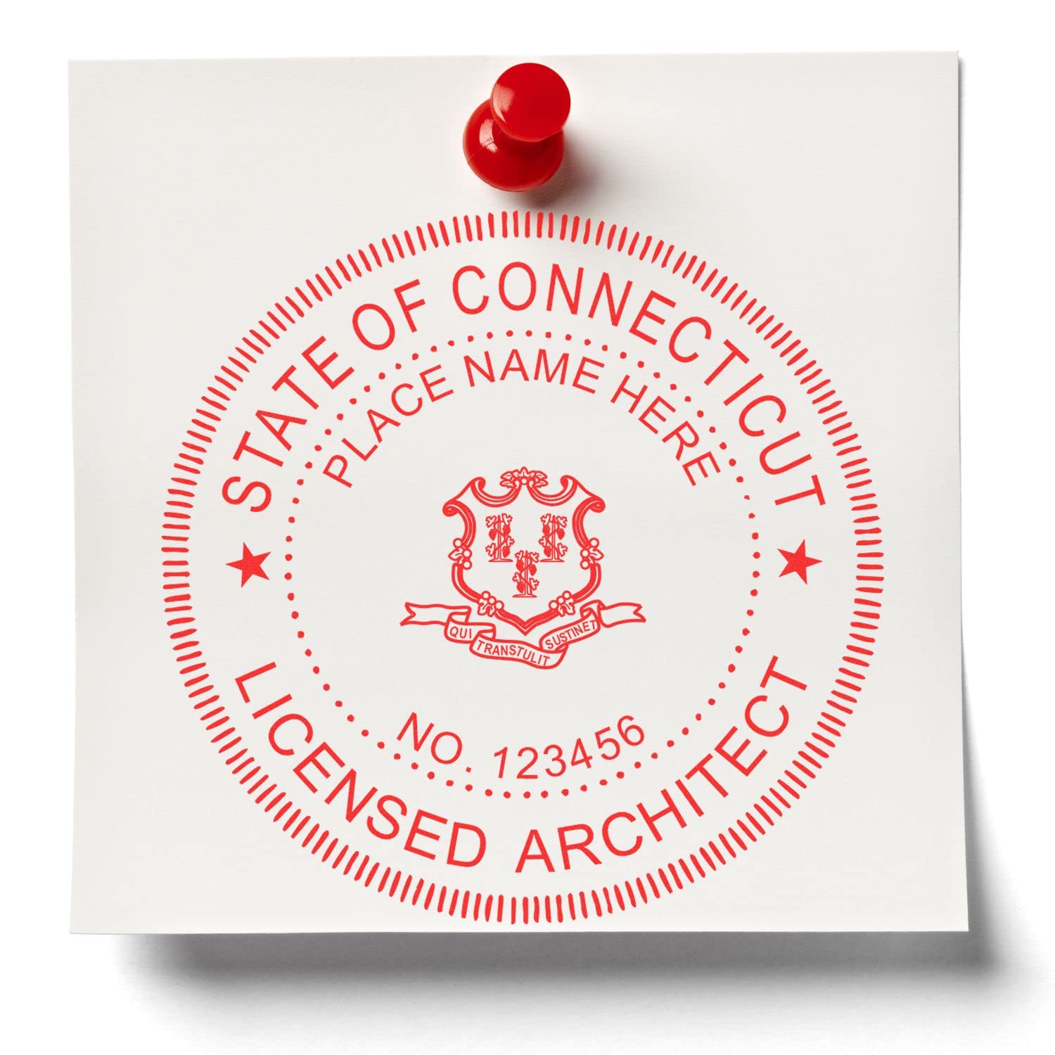 Professional Connecticut Architect Stamp - CT Architect Seal Stamp with Wood Handle, Ideal for Architectural Inking - Size 1-1/2, Ideal for Professional Architects in Connecticut - Design