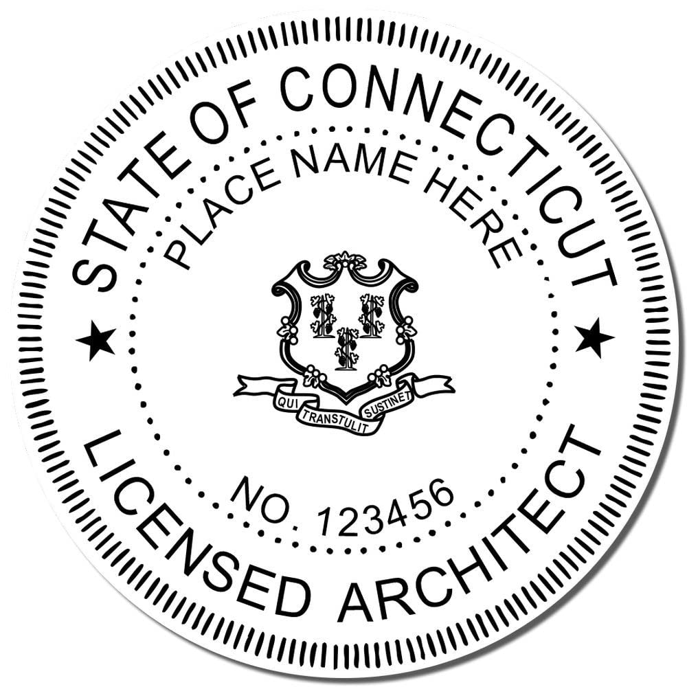 Professional Connecticut Architect Stamp - CT Architect Seal Stamp with Wood Handle, Ideal for Architectural Inking - Size 1-1/2, Ideal for Professional Architects in Connecticut - Design - Image 4
