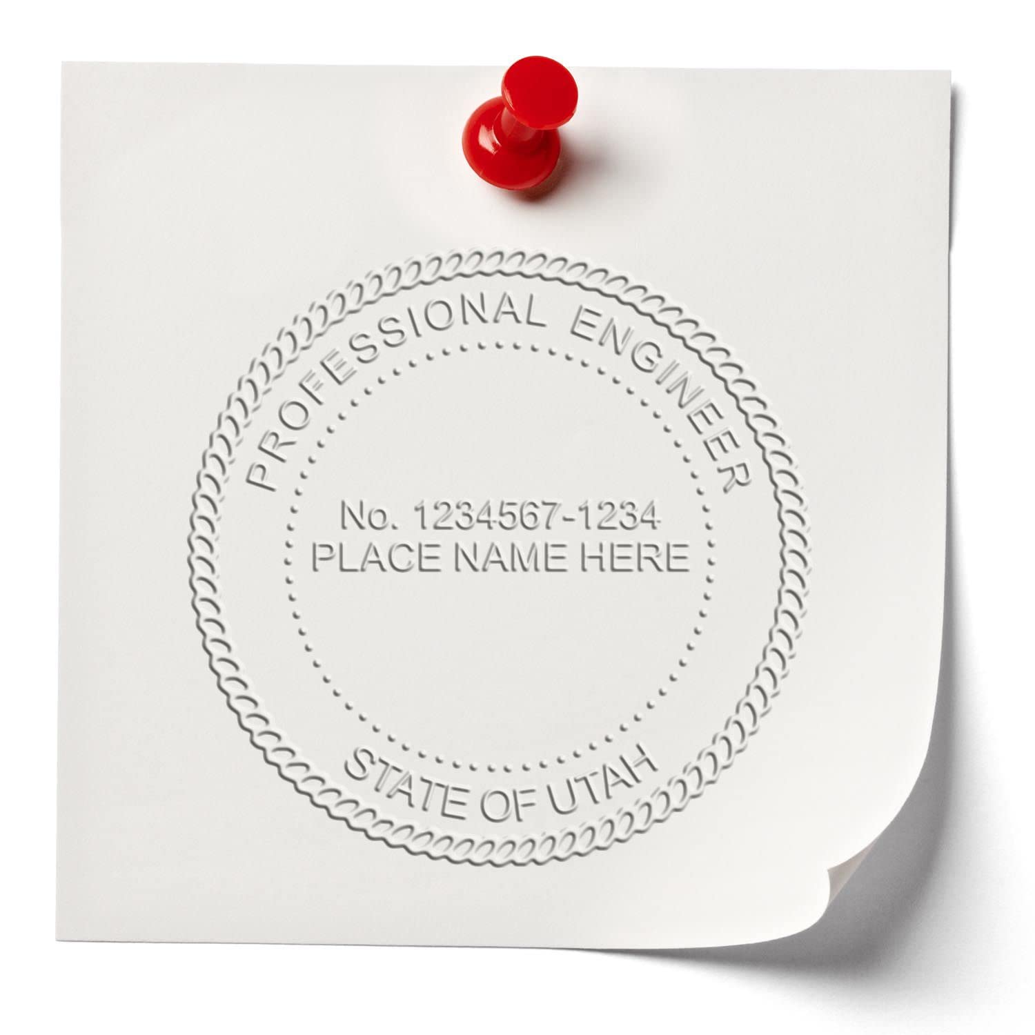 Professional Engineer Seal for Utah, Grey Soft Seal, 1-1/2 Seal Reach, State Board Approved, Soft Grip for Comfort, Portable and Easy to Use