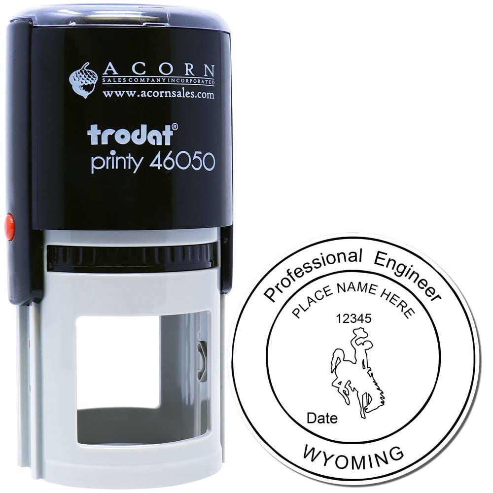 Professional Engineer Self-Inking Stamp for Wyoming Engineers, PE Stamp Wyoming, and Wyoming Engineer Stamp, Ideal for Official Use, Size 1-7/8 - for Wyoming Professional Engineers - Image 2