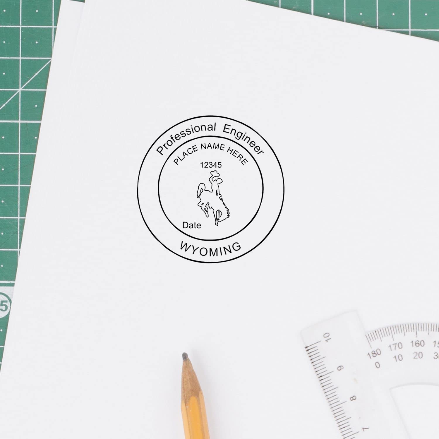 Professional Engineer Self-Inking Stamp for Wyoming Engineers, PE Stamp Wyoming, and Wyoming Engineer Stamp, Ideal for Official Use, Size 1-7/8 - for Wyoming Professional Engineers - Image 6
