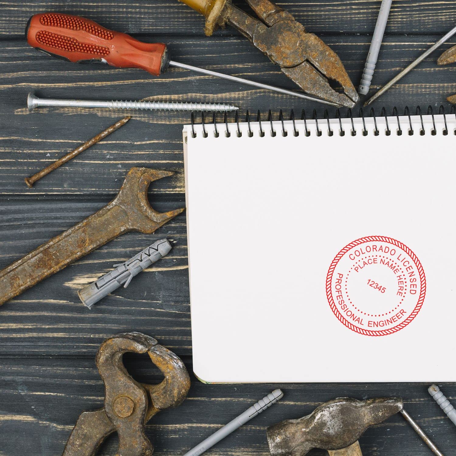 Professional Engineer Stamp Colorado - Slim Colorado Engineering Stamp, Ideal for Colorado Professional Engineers, 1-5/8 Size, Colorado PE Stamp, Pre-Inked Colorado CO PE Seal Stamp - Image 7