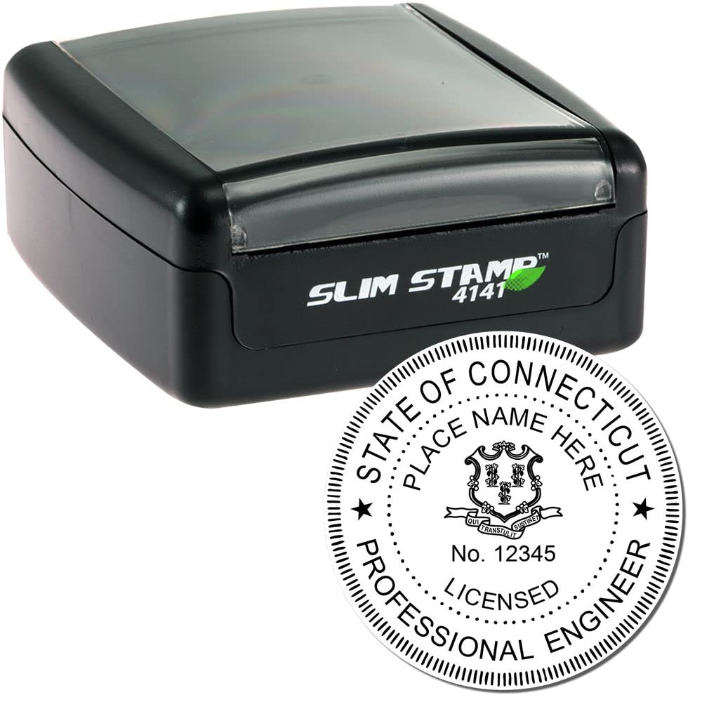 Professional Engineer Stamp Connecticut - Premium Slim Inking Seal, 1-1/2 Size, Ideal for Connecticut Engineering Stamp Needs - Essential for Connecticut Professional Engineers, CT PE Seal Stamp - Image 2
