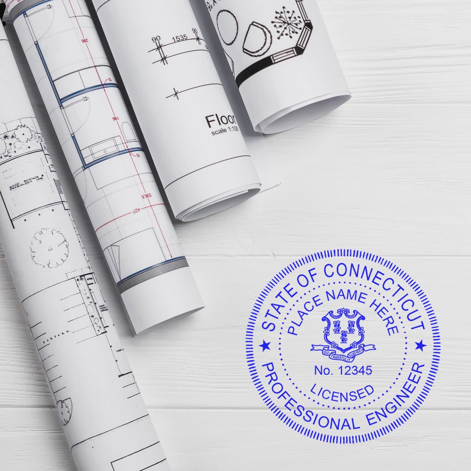 Professional Engineer Stamp Connecticut - Premium Slim Inking Seal, 1-1/2 Size, Ideal for Connecticut Engineering Stamp Needs - Essential for Connecticut Professional Engineers, CT PE Seal Stamp - Image 6