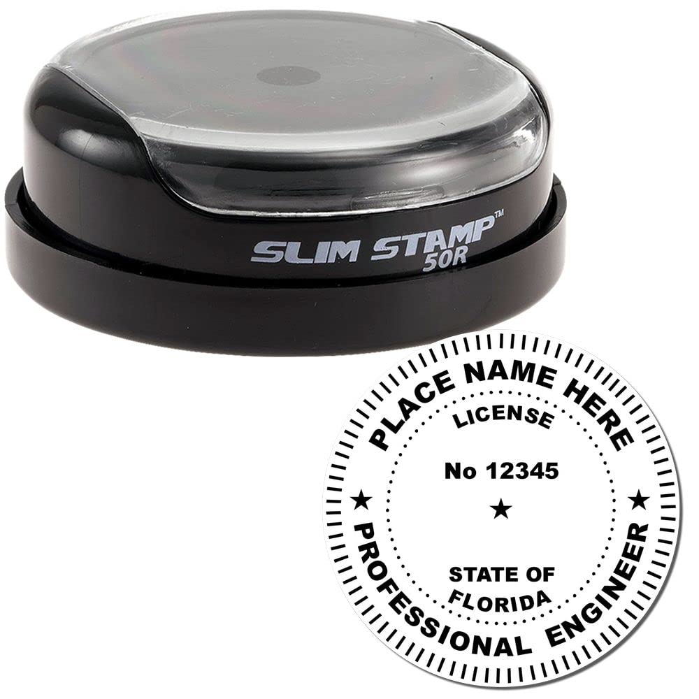Professional Engineer Stamp Florida - Slim Florida Engineering Seal Stamp, 1-7/8 Size, Ideal for Florida Professional Engineers - Florida Engineering Stamp, Florida Professional Seal Stamps - Image 2