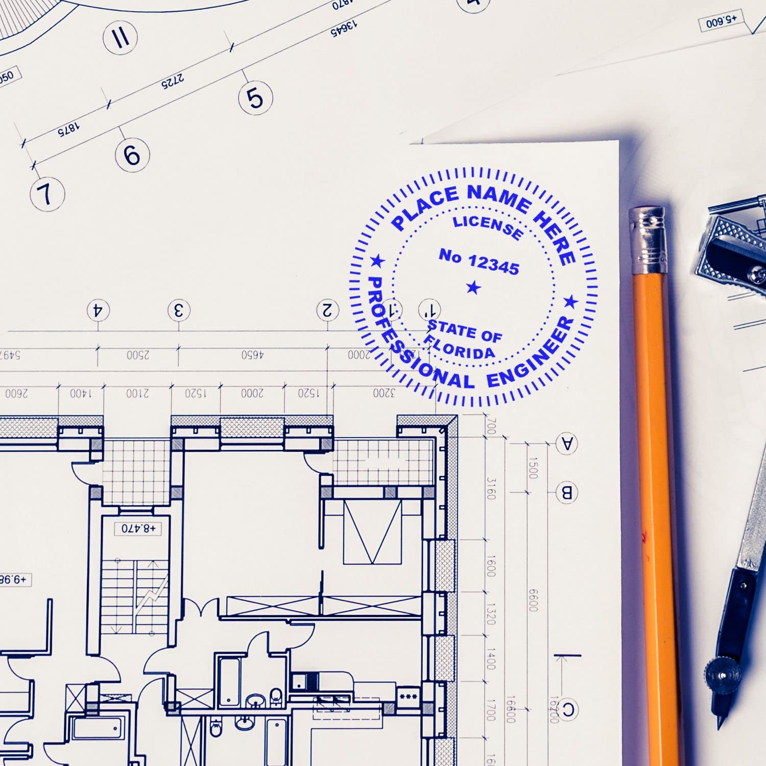 Professional Engineer Stamp Florida - Slim Florida Engineering Seal Stamp, 1-7/8 Size, Ideal for Florida Professional Engineers - Florida Engineering Stamp, Florida Professional Seal Stamps - Image 6