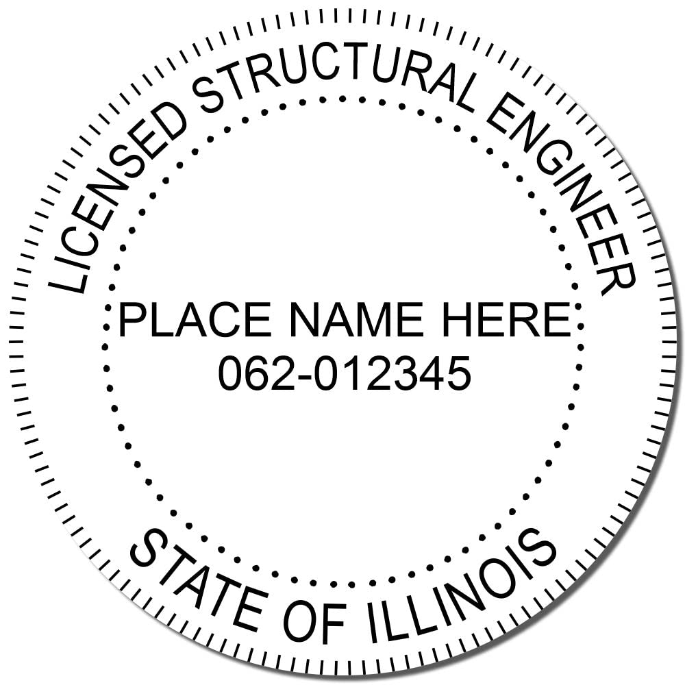 Professional Engineer Stamp Illinois Structural - Slim 1-5/8 Illinois Structural Engineering Stamp for Illinois Professional Structural Engineers - Illinois Professional Seals - Illinois IL PE Stamp - Image 4