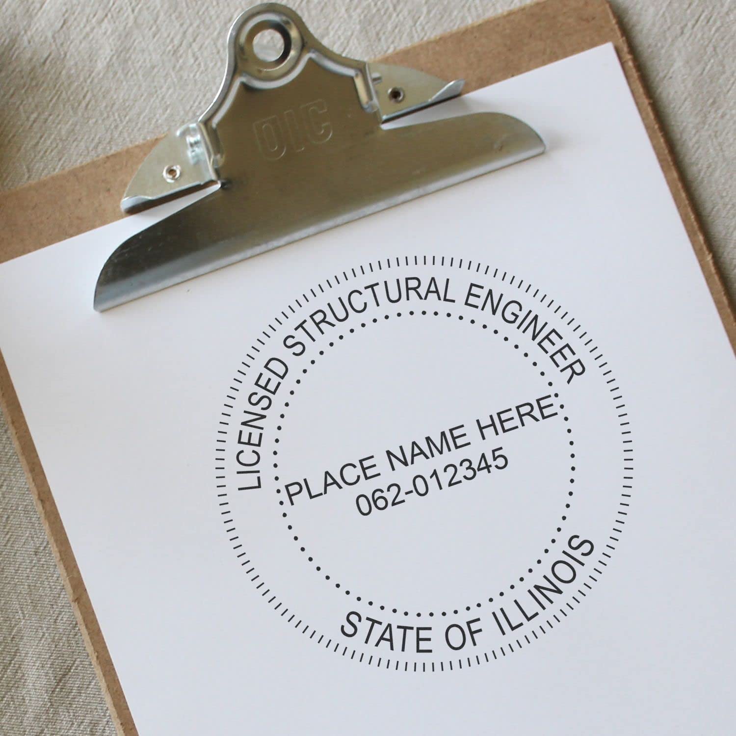 Professional Engineer Stamp Illinois Structural - Slim 1-5/8 Illinois Structural Engineering Stamp for Illinois Professional Structural Engineers - Illinois Professional Seals - Illinois IL PE Stamp - Image 6