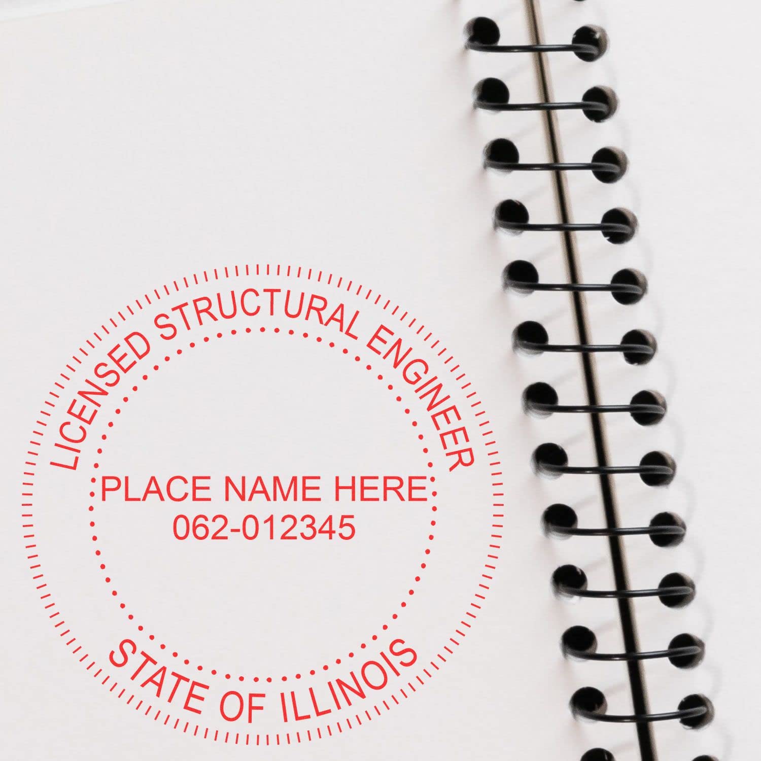 Professional Engineer Stamp Illinois Structural - Slim 1-5/8 Illinois Structural Engineering Stamp for Illinois Professional Structural Engineers - Illinois Professional Seals - Illinois IL PE Stamp - Image 7