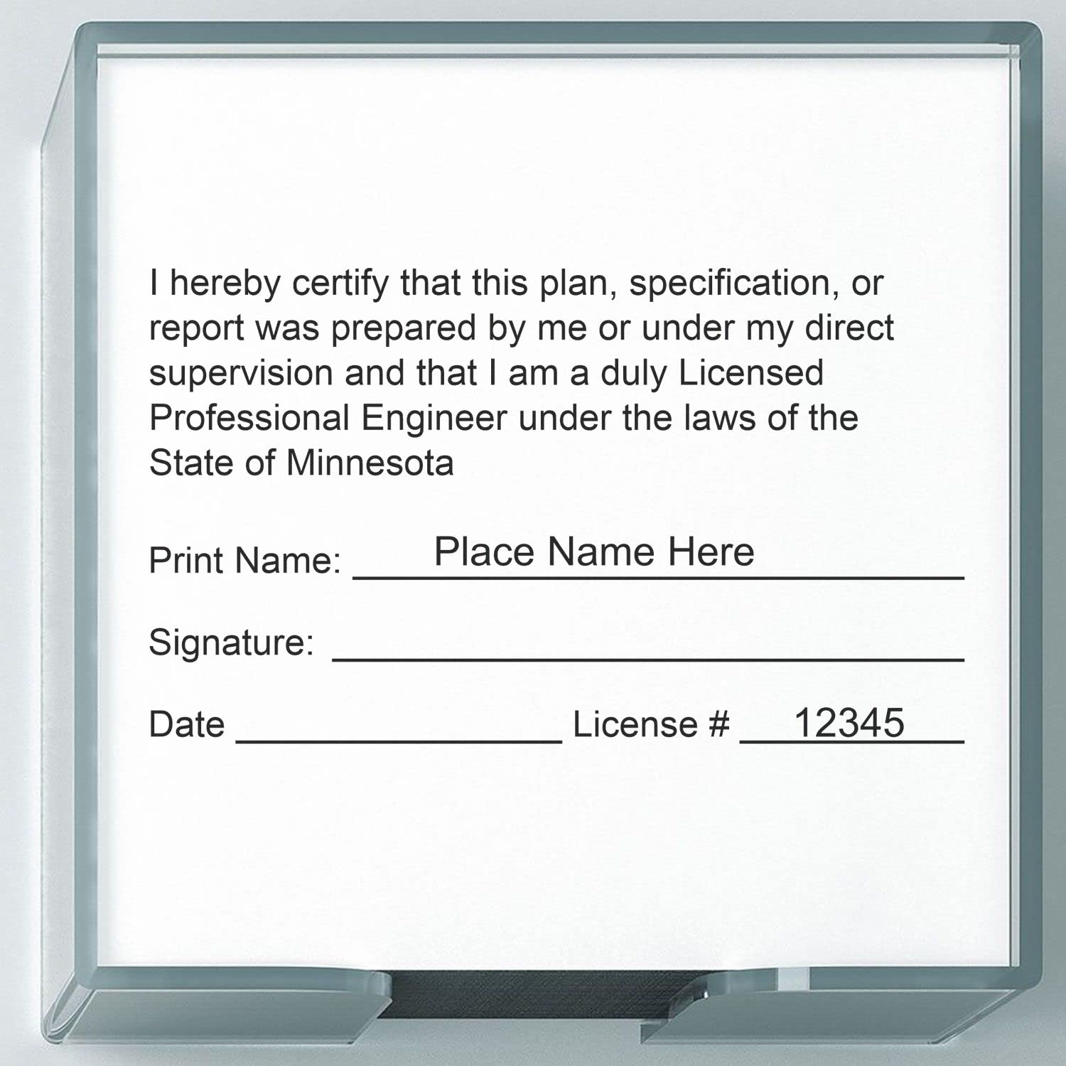 Professional Engineer Stamp Minnesota - Slim Minnesota Engineering Stamp, Ideal for Minnesota Professional Engineers, Size 2"-3/4 x 1-1/2 - Precise and Durable - Minnesota Professional Seals