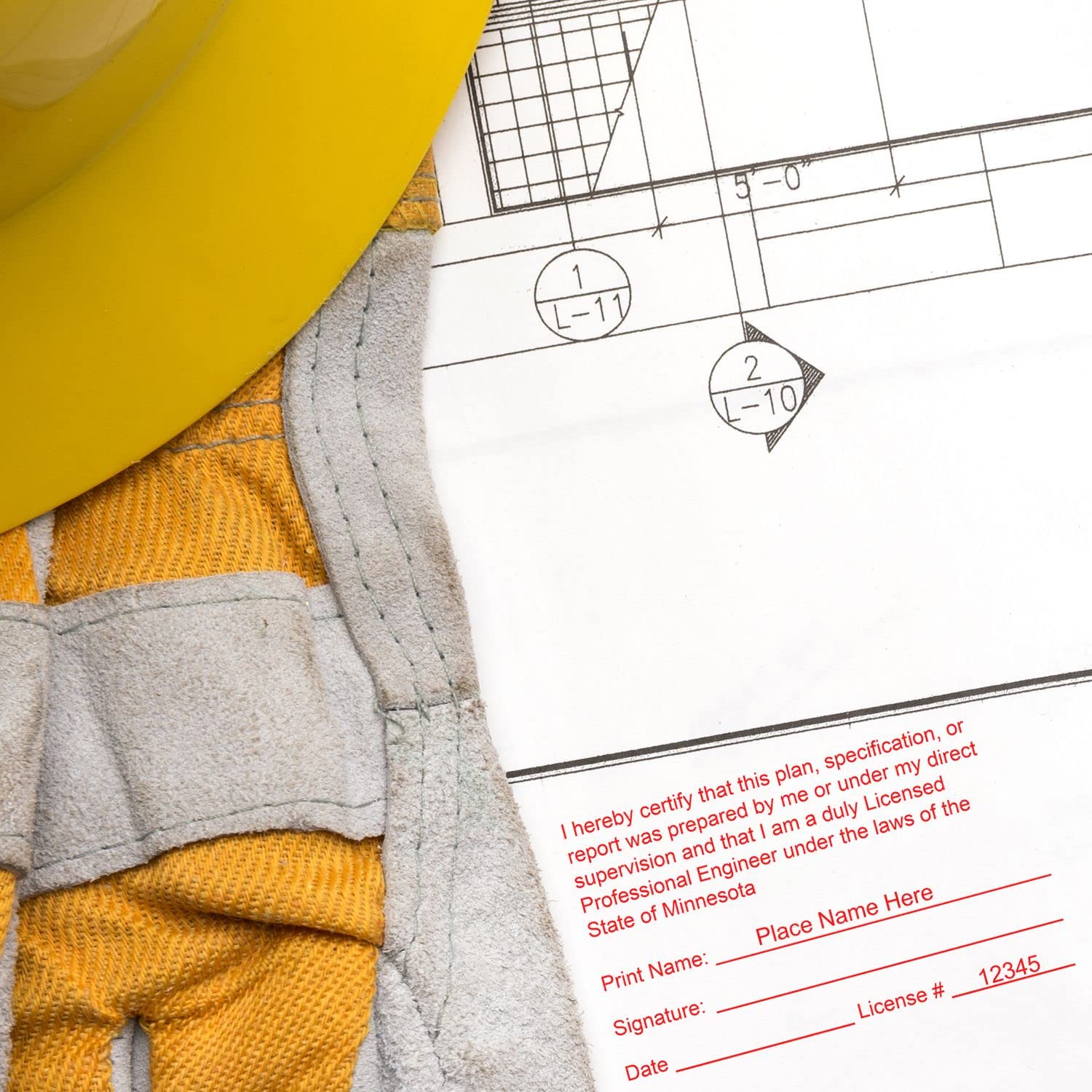Professional Engineer Stamp Minnesota - Slim Minnesota Engineering Stamp, Ideal for Minnesota Professional Engineers, Size 2"-3/4 x 1-1/2 - Precise and Durable - Minnesota Professional Seals - Image 6