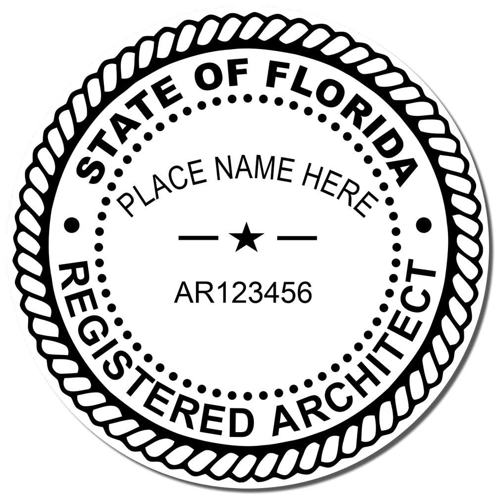 Professional Florida Architect Stamp and Seal, 2" Size, Size - Premium Wood Handle Architectural Wet Stamp, Ideal for FL Architects - FL Architect Seal Stamp for Florida Professionals - Image 4