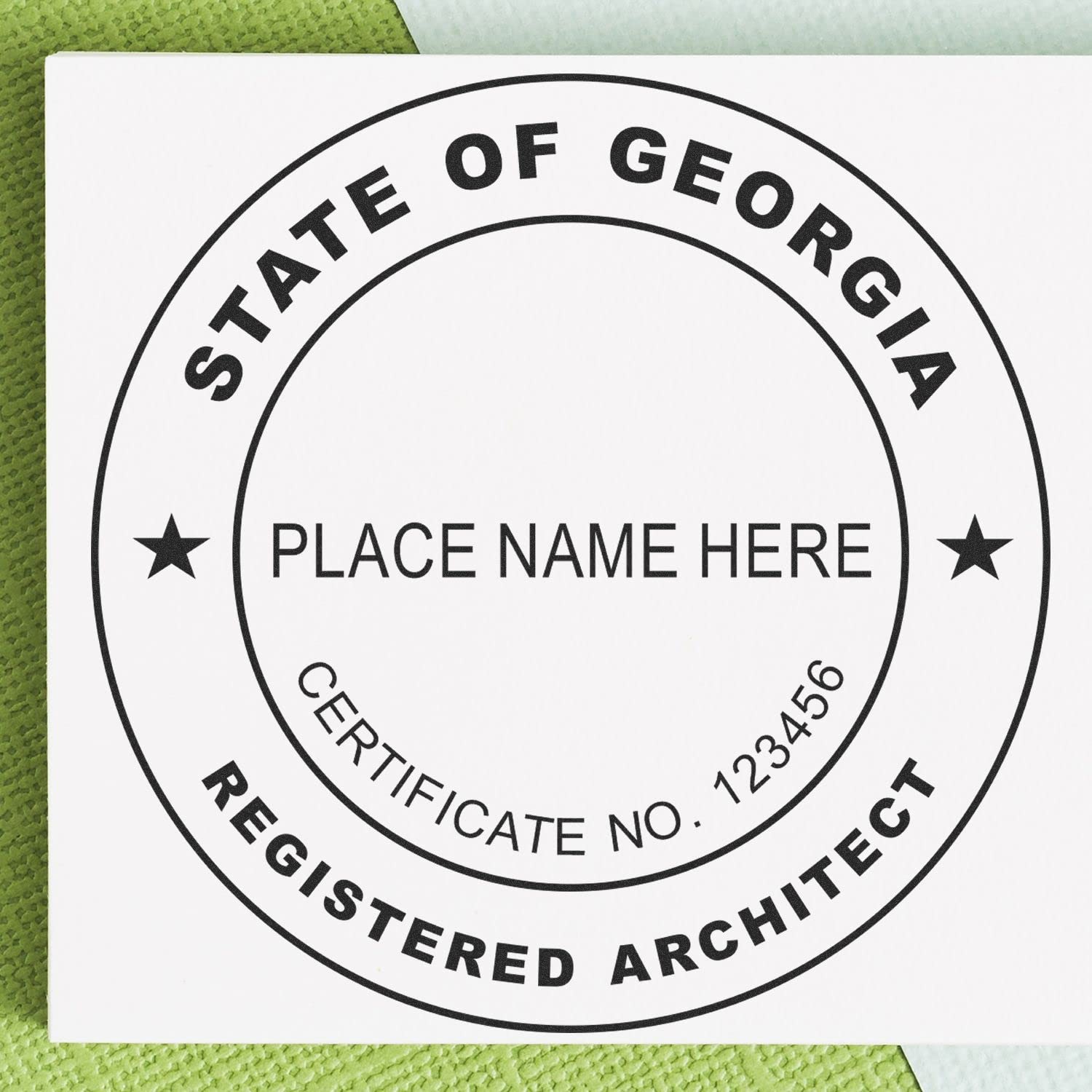 Professional Georgia Architect Stamp and Seal - 1-3/4 Size, Wood Handle, GA Architect Seal Stamp - Ideal for Licensed Architects in Georgia - Georgia Architectural Stamp - Professional Architect Seal