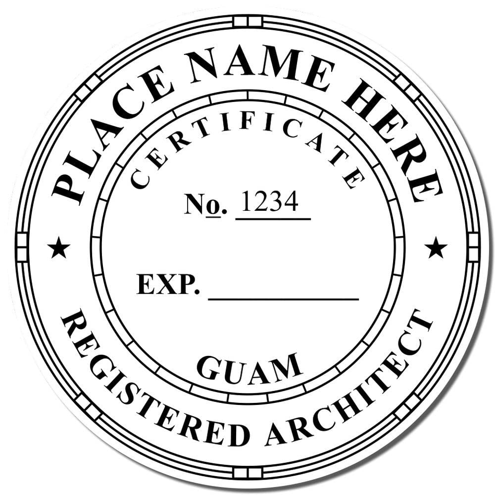 Professional Guam Architect Stamp and Seal - 1-1/2 Size, Wood Handle, Inking Stamp for GU Architects, Ideal for Official Documents and Plans - Essential Tool for Architects in Guam - Image 4
