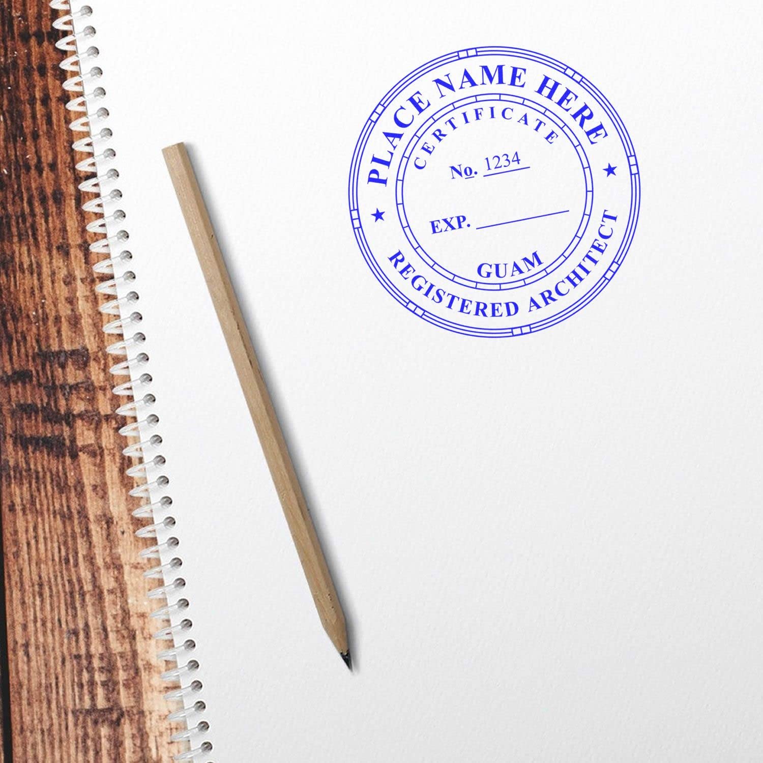 Professional Guam Architect Stamp and Seal - 1-1/2 Size, Wood Handle, Inking Stamp for GU Architects, Ideal for Official Documents and Plans - Essential Tool for Architects in Guam - Image 7