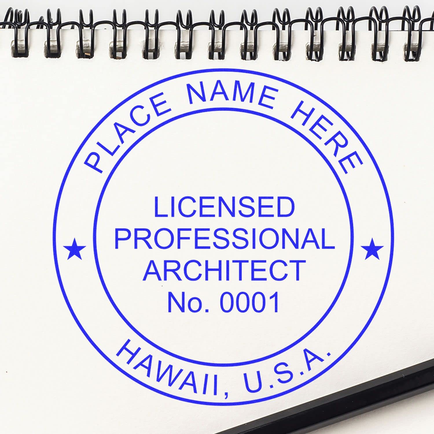 Professional Hawaii Architect Stamp and Seal - Premium Wood Handle HI Architect Seal Stamp, Size 1-1/2 - Ideal for Licensed Architects in Hawaii - Hawaii Architect Stamp - Professional Architect Seal