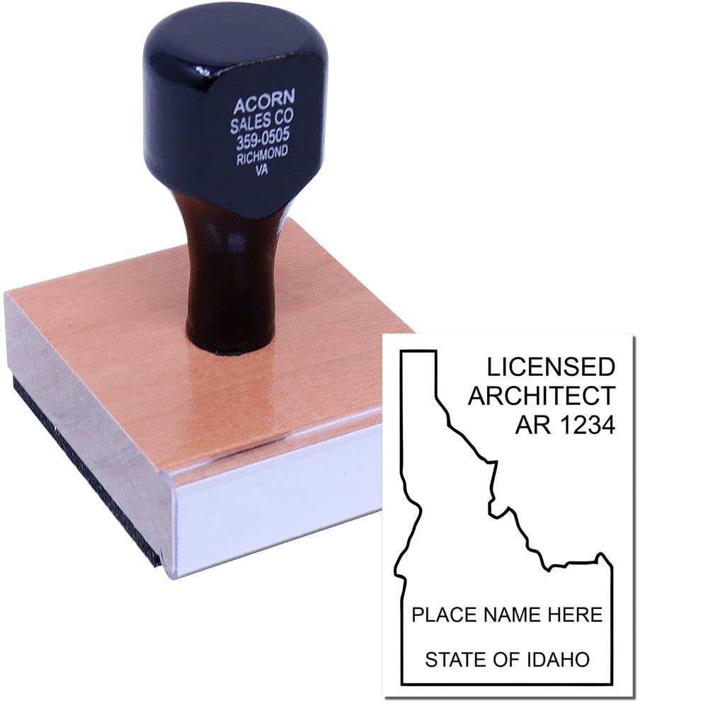 Professional Idaho Architect Stamp and ID Architect Seal Stamp, Size 1-1/4 x 1-3/4, Wood Handle, Ideal for Professional Architects in Idaho - Reliable and Easy to Use - Professional Architect Seal - Image 2