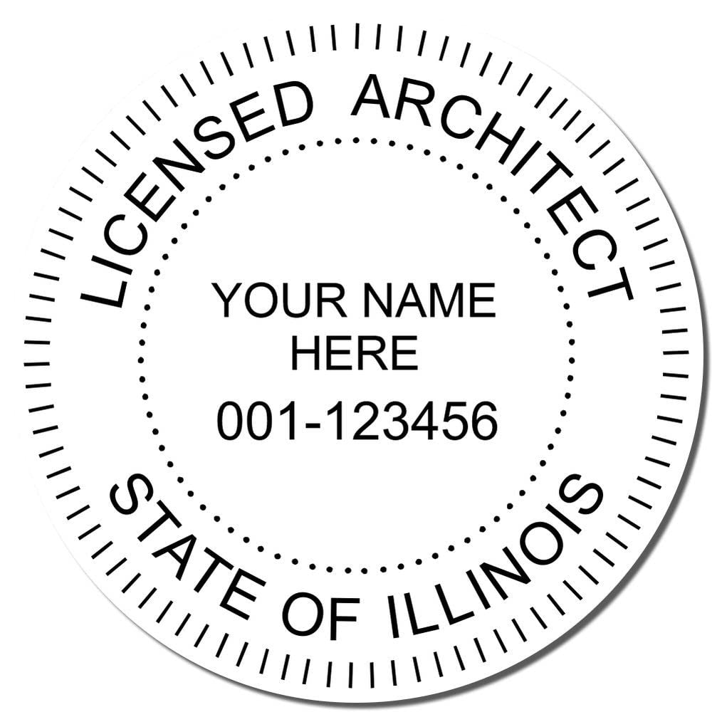 Professional Illinois Architect Stamp and Seal, 1-5/8 Size, Wood Handle Wet Stamp for IL Architects - IL Architect Seal Stamp - Essential Tool for Professional Architects in Illinois - Image 4