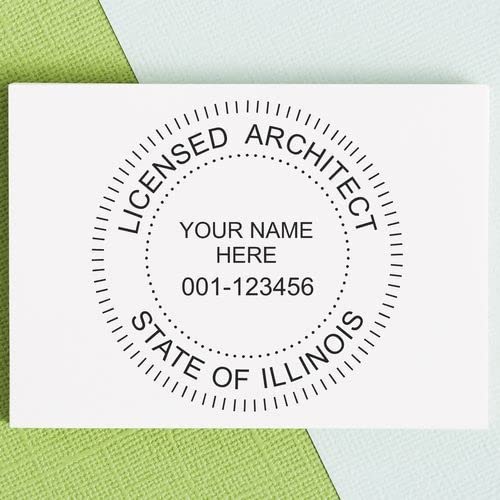 Professional Illinois Architect Stamp and Seal, 1-5/8 Size, Wood Handle Wet Stamp for IL Architects - IL Architect Seal Stamp - Essential Tool for Professional Architects in Illinois - Image 7