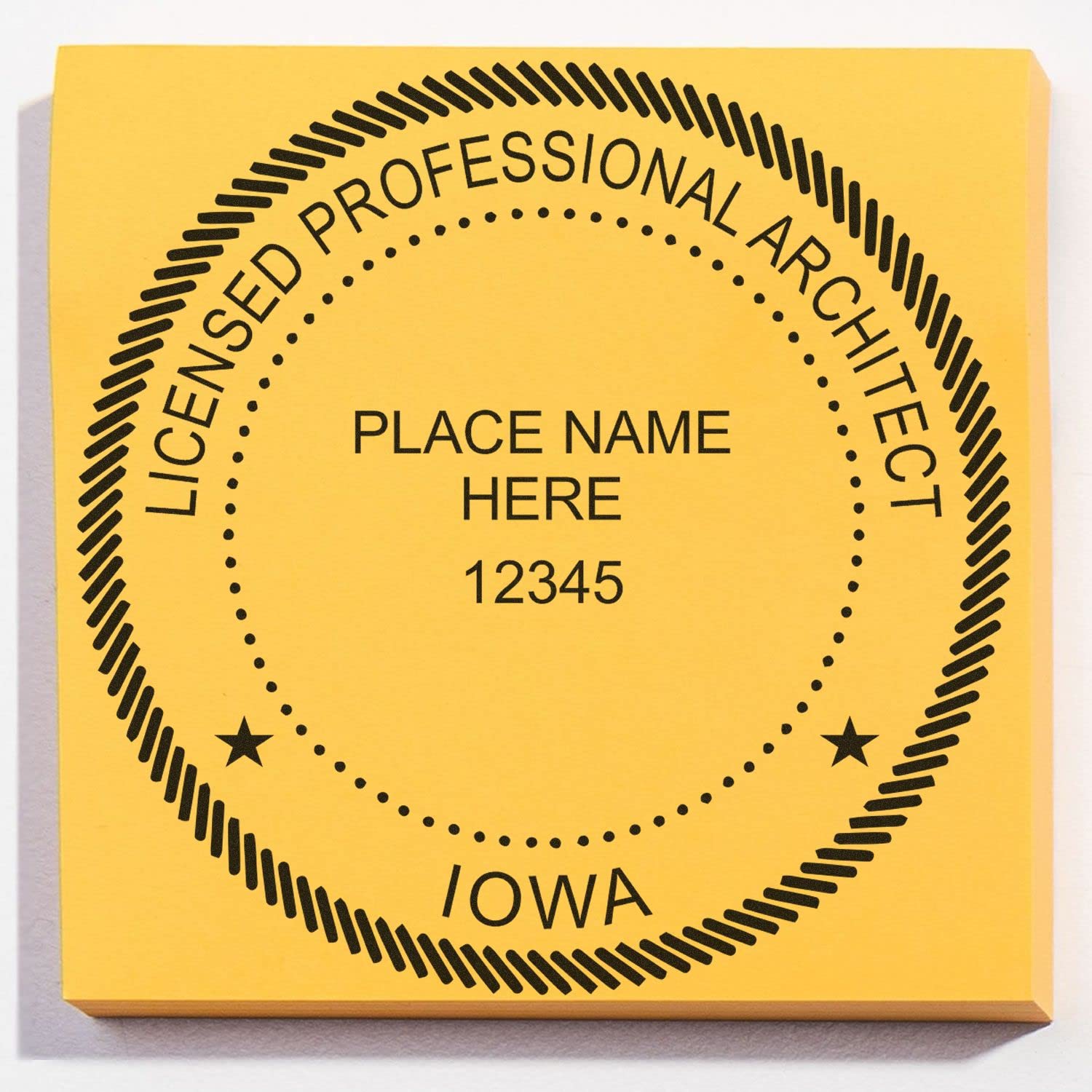 Professional Iowa Architect Stamp, IA Architect Seal Stamp - 1-3/4 Size, Wood Handle Architectural Inking Stamp - Ideal for Professional Architects in Iowa - Easy to Use - IA Architect Seal
