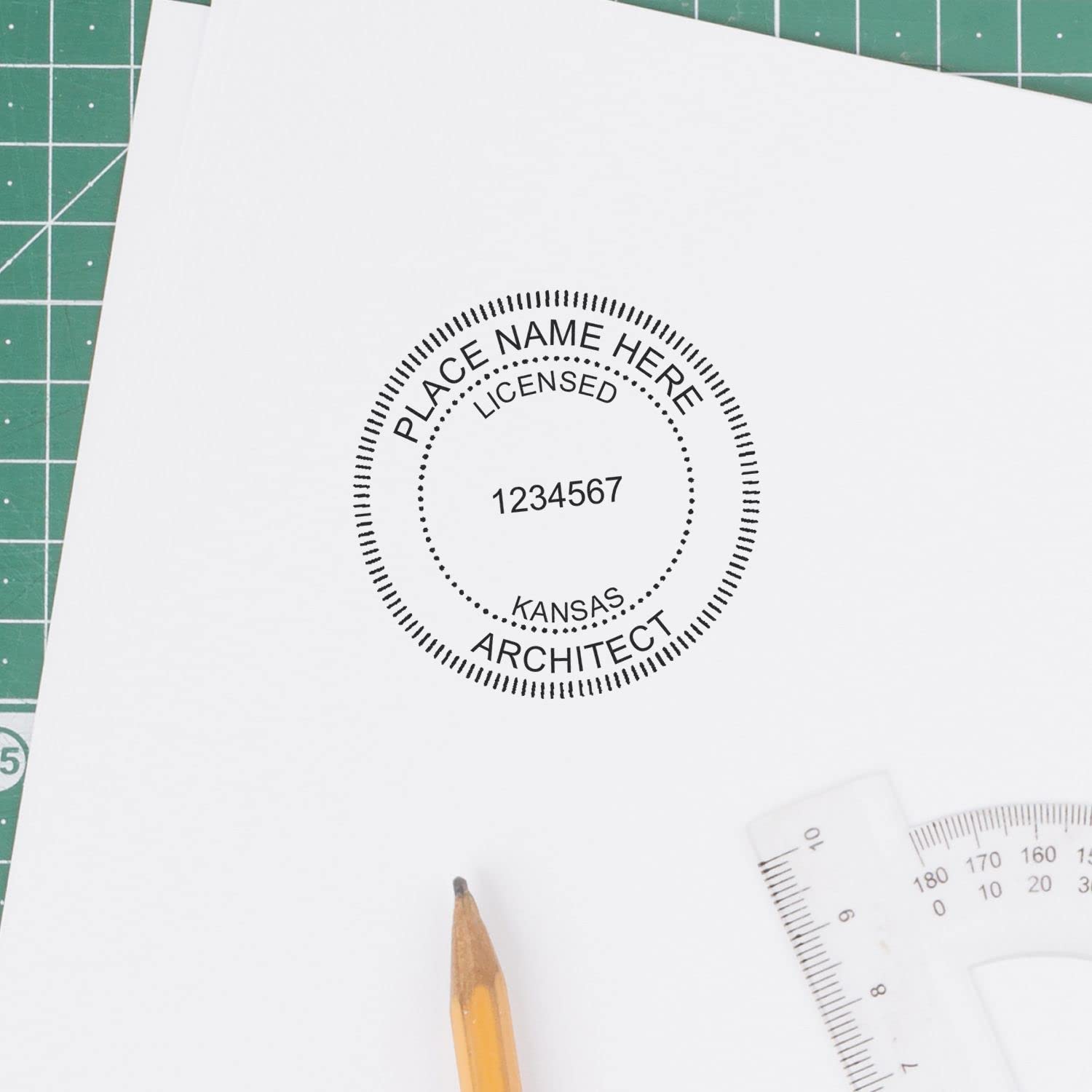 Professional Kansas Architect Stamp and Seal - 1-5/8 Size, Wood Handle, Ideal for KS Architects - Precision-Crafted KS Architect Seal Stamp for Kansas Professionals - Professional Architect Seal - Image 6
