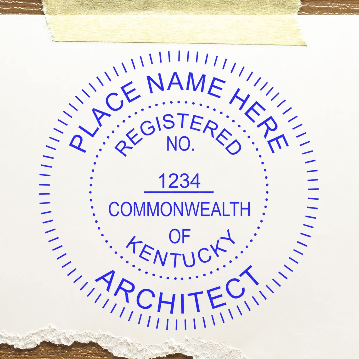 Professional Kentucky Architect Stamp and KY Architect Seal Stamp, 1-5/8 Size, Wood Handle - Ideal for Professional Architects in Kentucky - KY Architectural Stamp - Professional Architect Seal