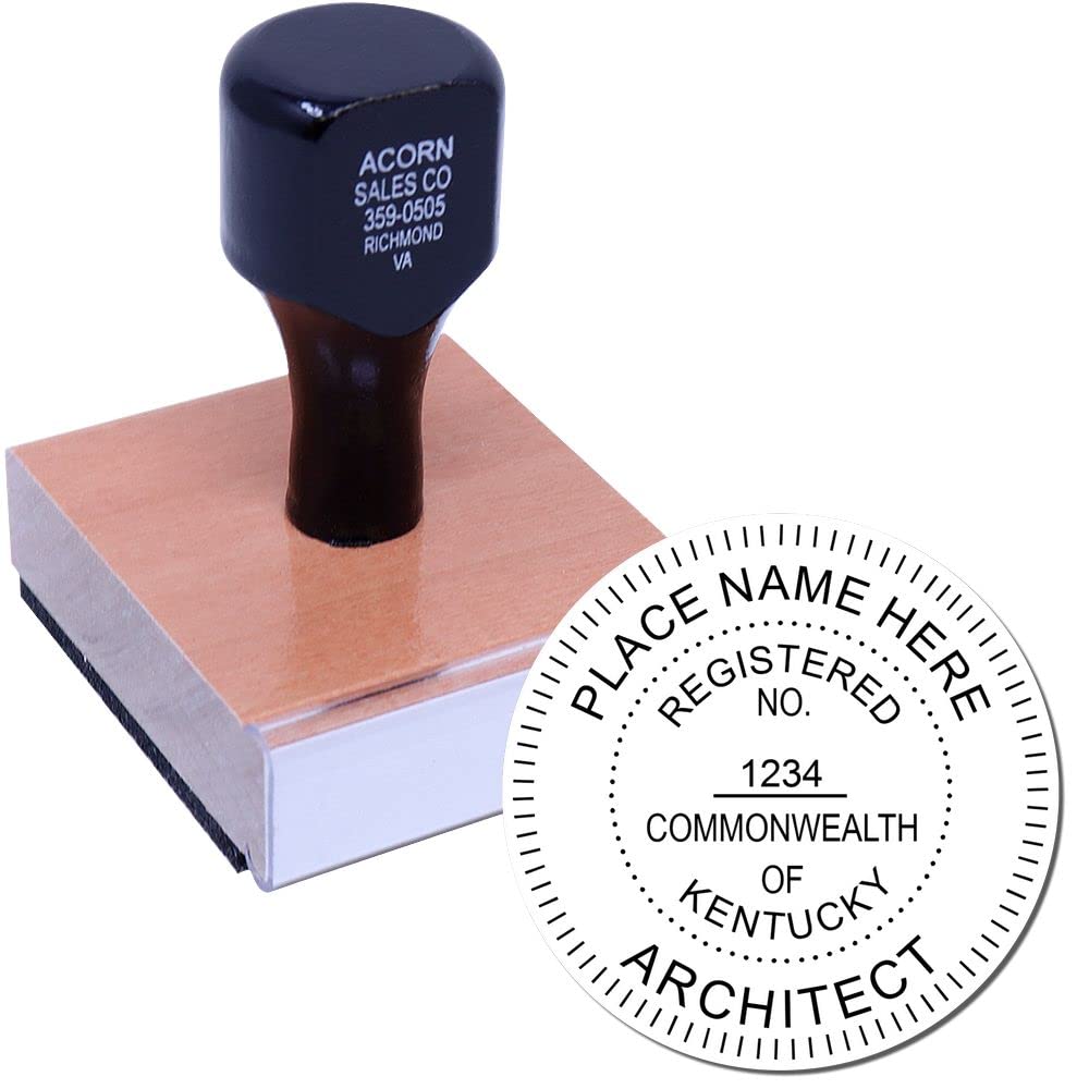 Professional Kentucky Architect Stamp and KY Architect Seal Stamp, 1-5/8 Size, Wood Handle - Ideal for Professional Architects in Kentucky - KY Architectural Stamp - Professional Architect Seal - Image 2