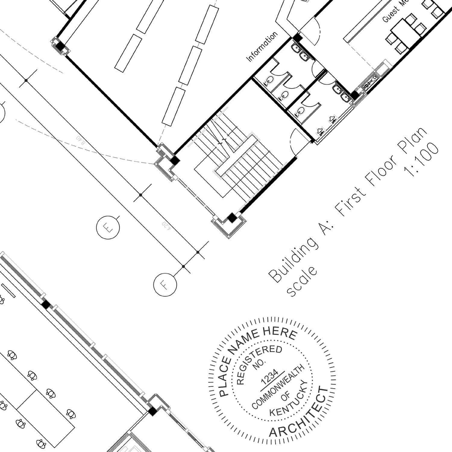 Professional Kentucky Architect Stamp and KY Architect Seal Stamp, 1-5/8 Size, Wood Handle - Ideal for Professional Architects in Kentucky - KY Architectural Stamp - Professional Architect Seal - Image 6