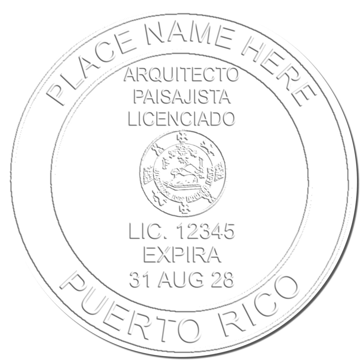 Professional Landscape Architect Seal for Puerto Rico, Handheld PR Landscape Architect Seal, Size 2", Ideal for Puerto Rico Landscape Architects, Puerto Rico Professional Landscape Architect Seal - Image 4
