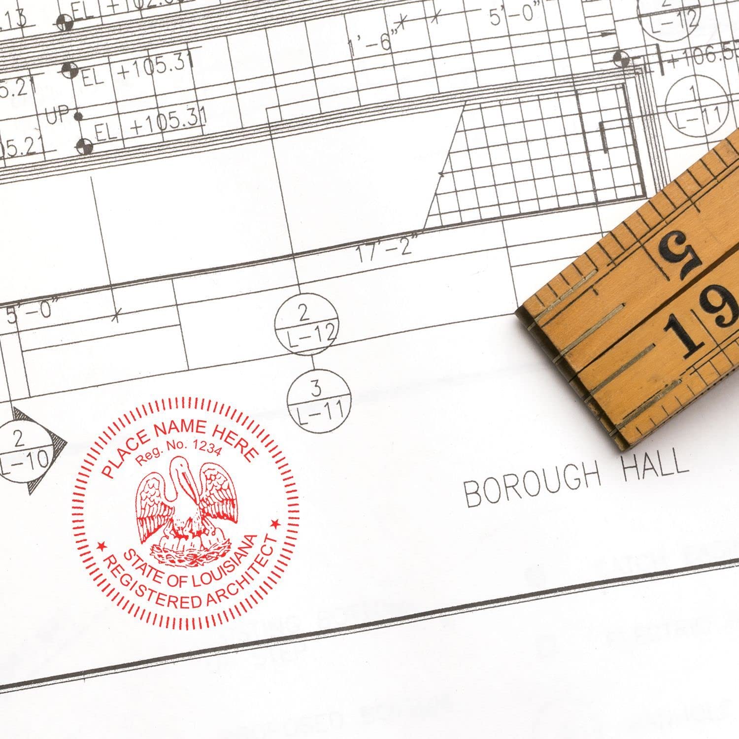Professional Louisiana Architect Stamp - LA Architect Seal Stamp, 1-3/4 Size, Wood Handle, Wet Stamp for Architectural Use - Ideal for Professional Architects in Louisiana - Architect Stamp - Image 6