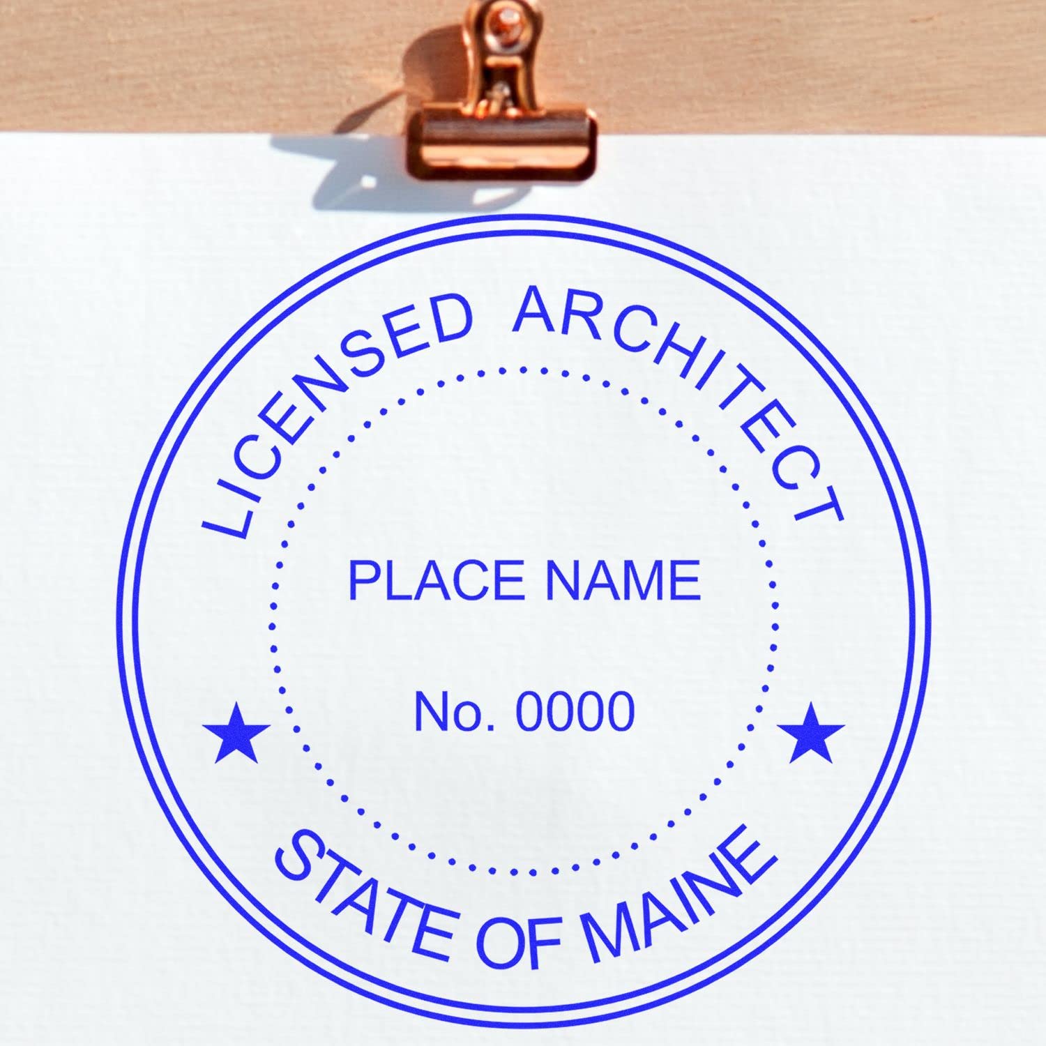 Professional Maine Architect Stamp - ME Architect Seal Stamp with Wood Handle, 1-3/4 Size - Ideal for Licensed Architects in Maine - Inked Stamp for Architectural Drawings and Plans