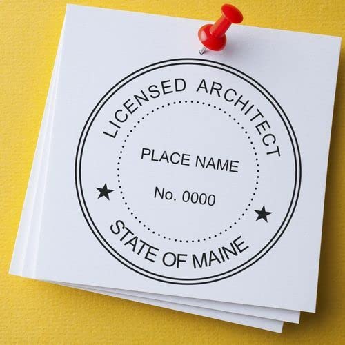 Professional Maine Architect Stamp - ME Architect Seal Stamp with Wood Handle, 1-3/4 Size - Ideal for Licensed Architects in Maine - Inked Stamp for Architectural Drawings and Plans - Image 7