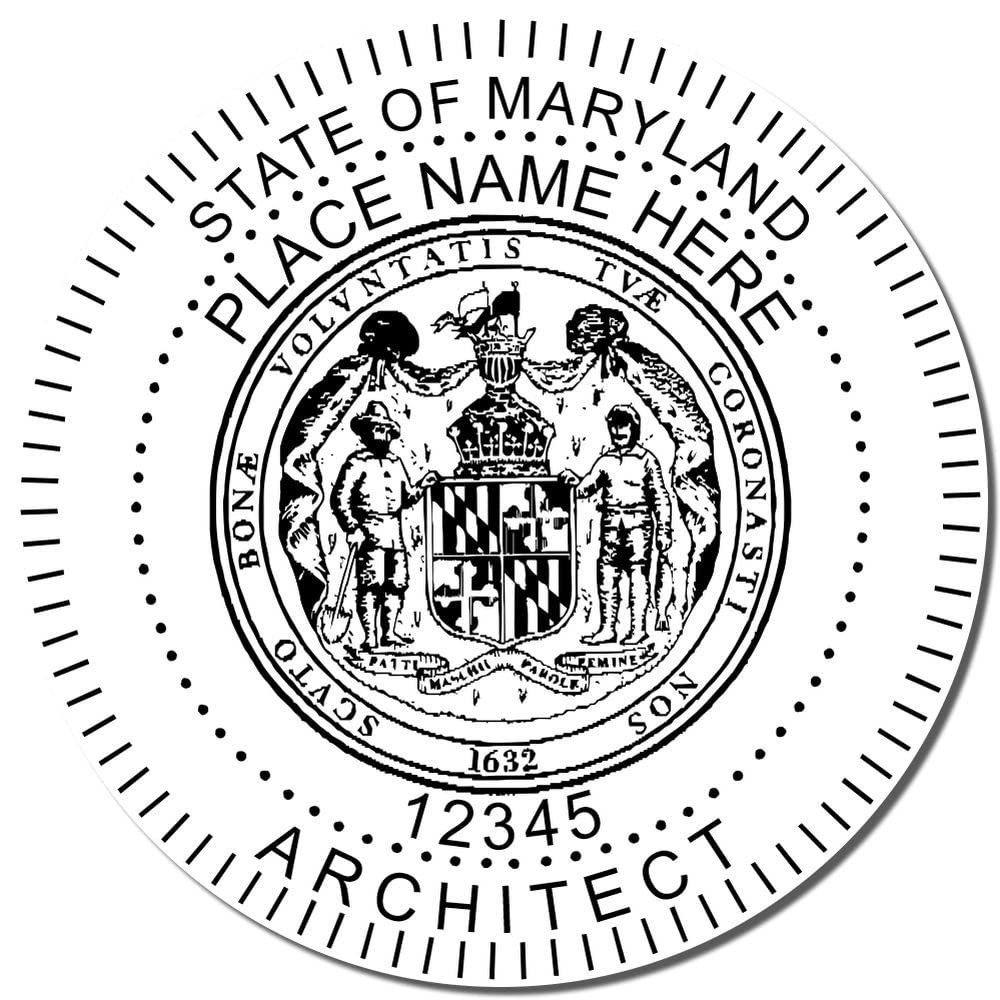 Professional Maryland Architect Stamp and Seal, 1-5/8 Size, Wood Handle Inking Stamp for MD Architects - MD Architect Seal Stamp for Maryland Professionals - Maryland Professional Architect Seal - Image 4